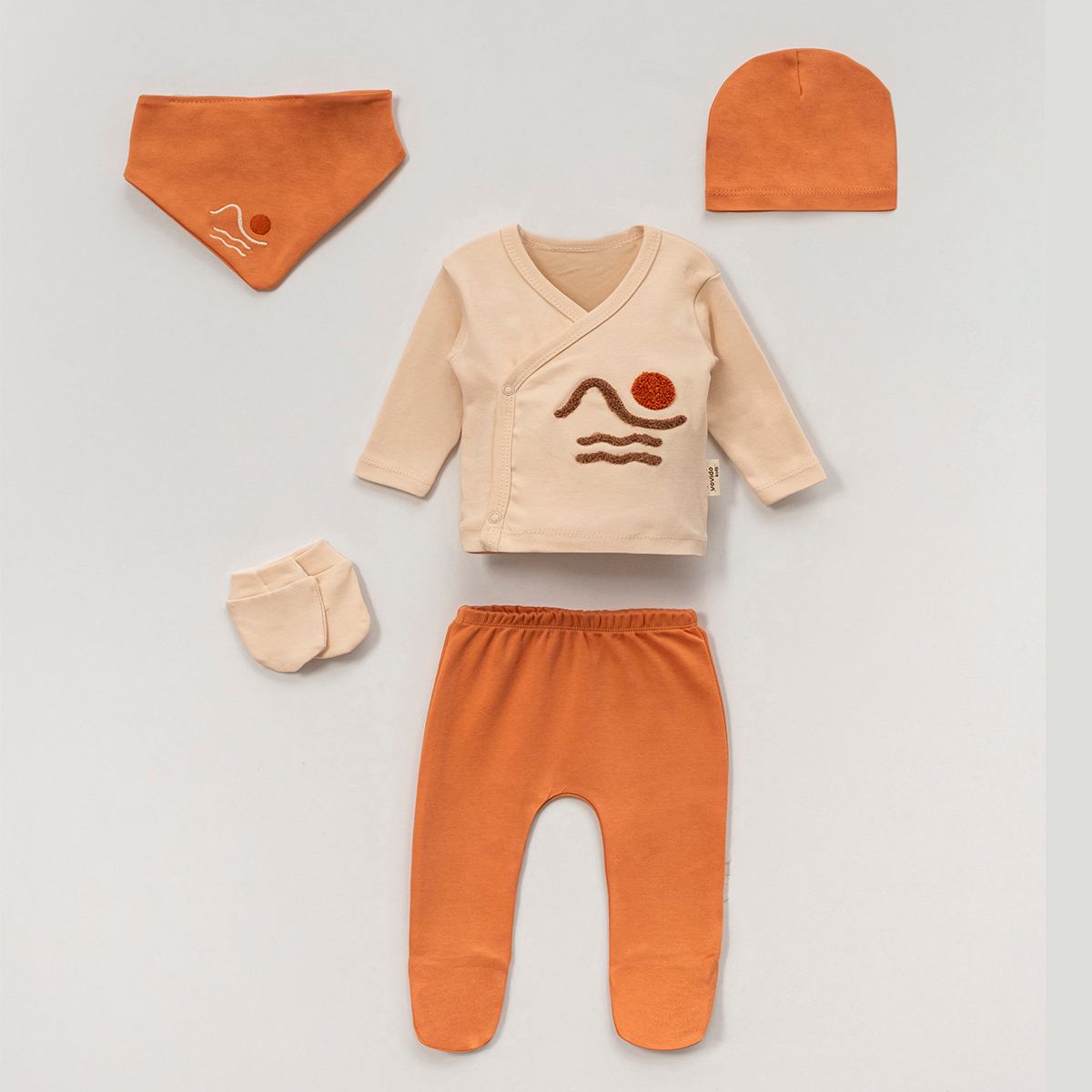 VOVİDO KIZ BEBEK SOYUT GÜNEŞ SÜZENELİ 5 Lİ SET