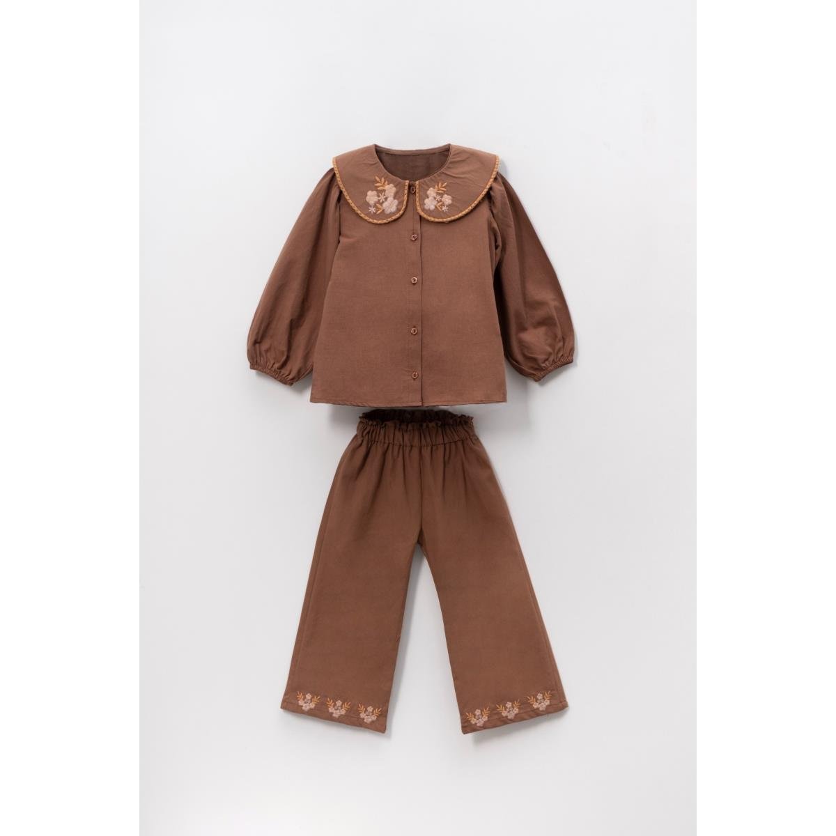 VOVİDO YAKASI ÇİÇEK NAKIŞLI 2 Lİ TAKIM 3-7 Y