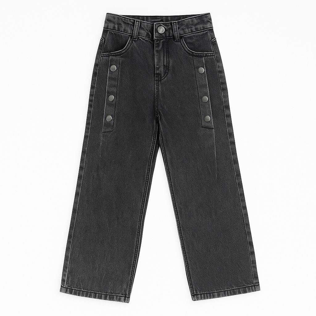 WİKİLAND CEP AĞZI ÇITÇITLI KIZ ÇOCUK SİYAH DENİM PANTOLON 6/10 YAŞ