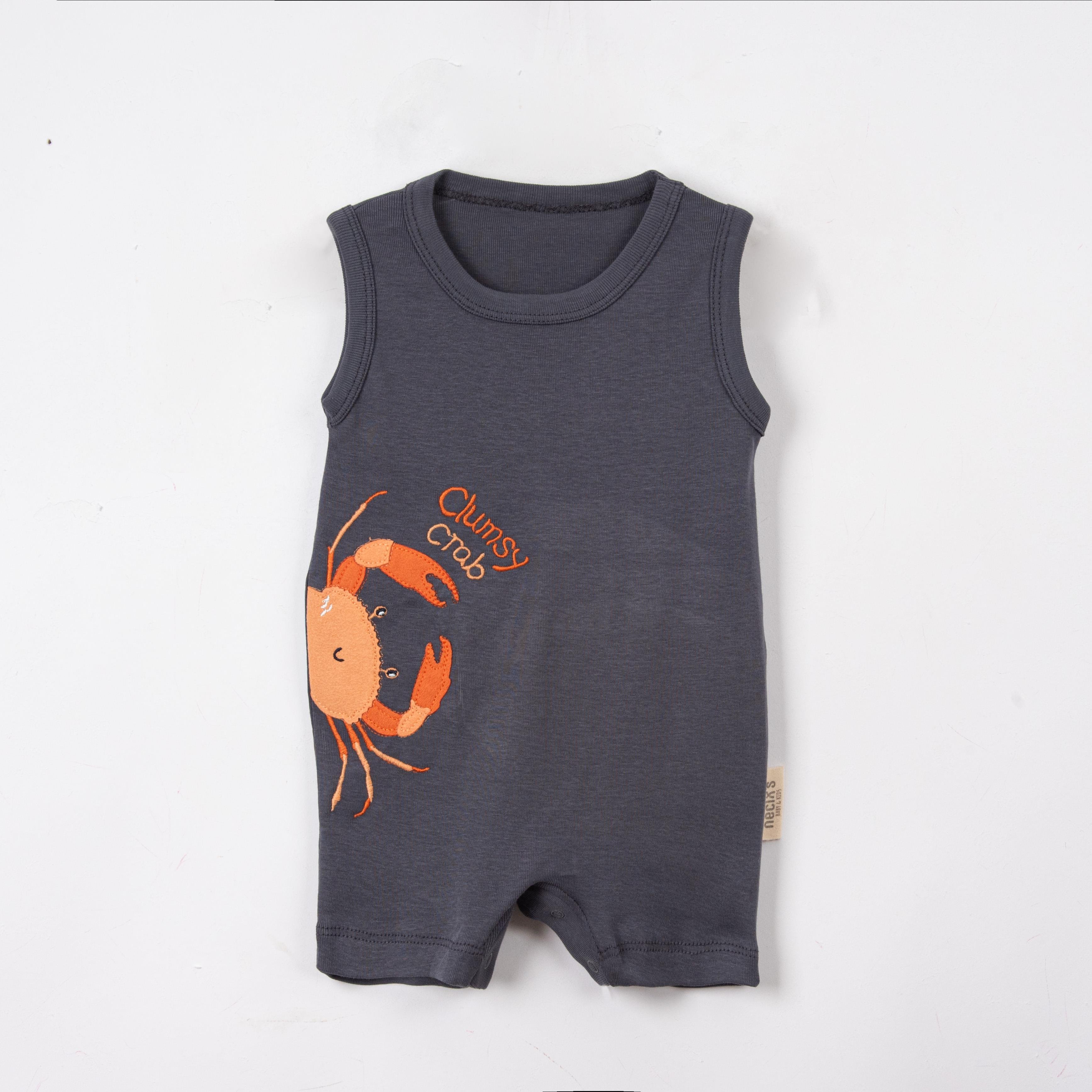 Yengeç Figürlü Erkek Bebek Tulum