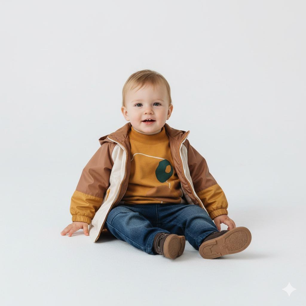 Yola Yağmurluklu Kız Bebek Üçlü Takım