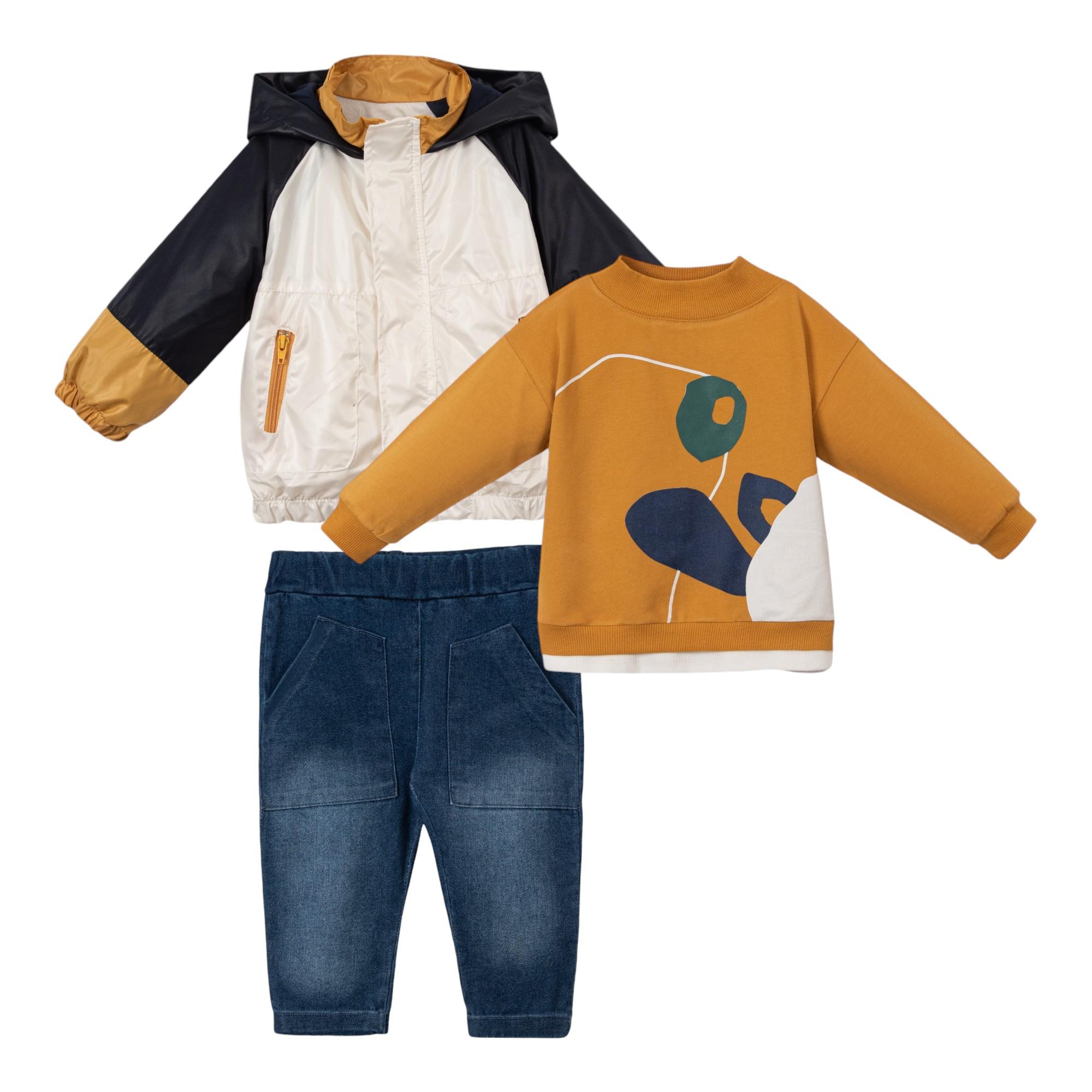 Yola Yağmurluklu Kız Bebek Üçlü Takım