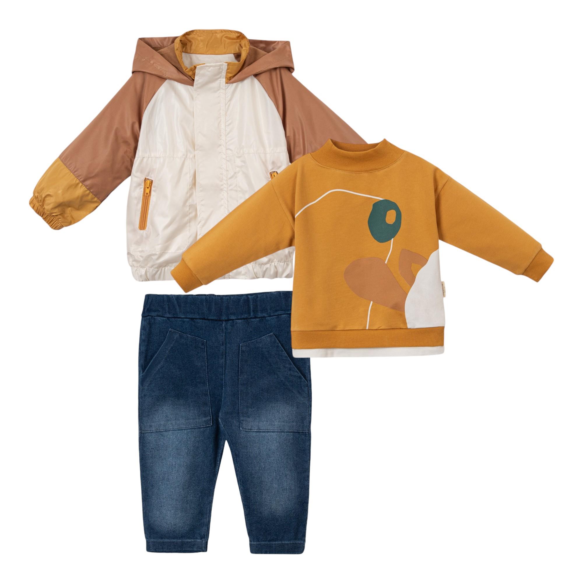 Yola Yağmurluklu Kız Bebek Üçlü Takım