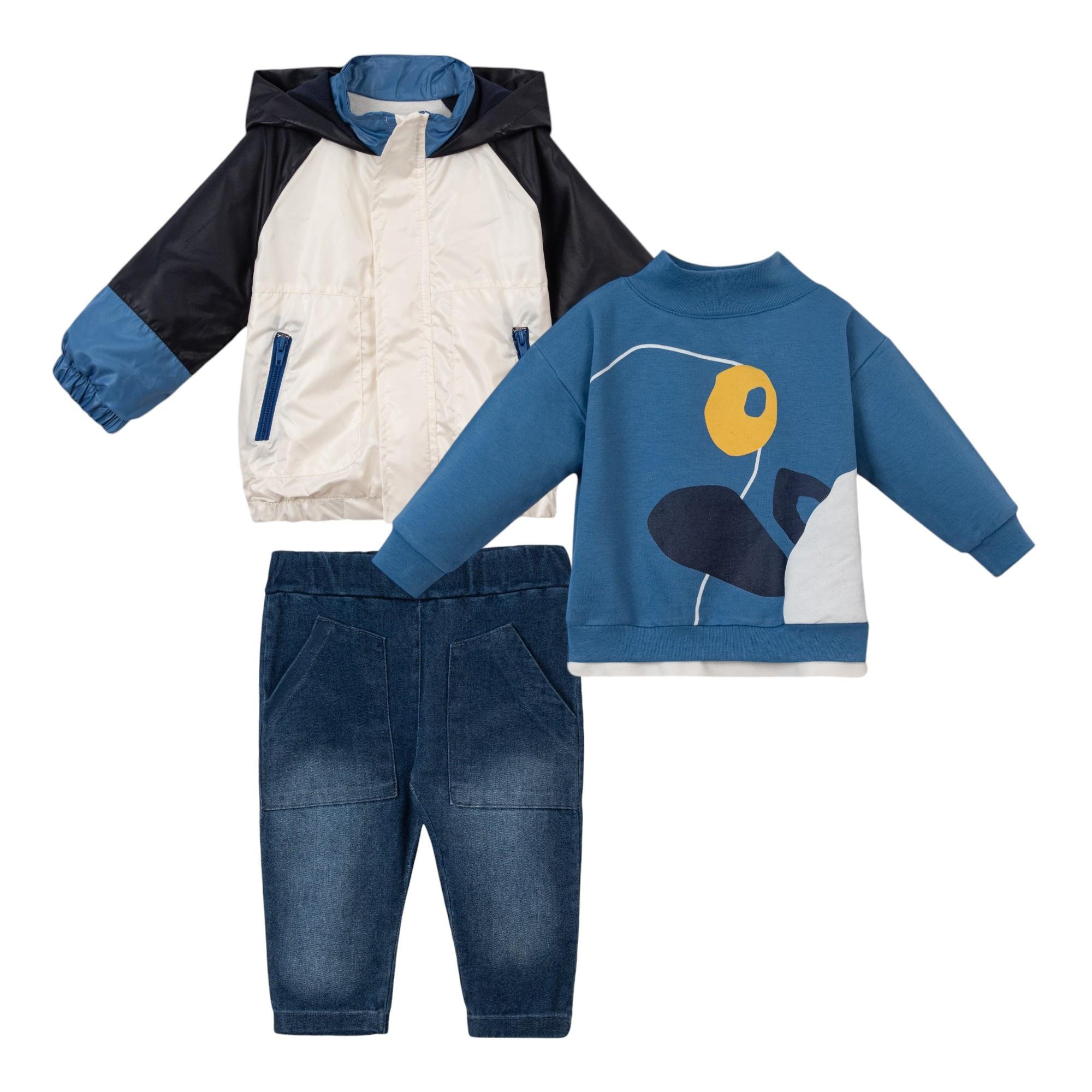 Yola Yağmurluklu Kız Bebek Üçlü Takım