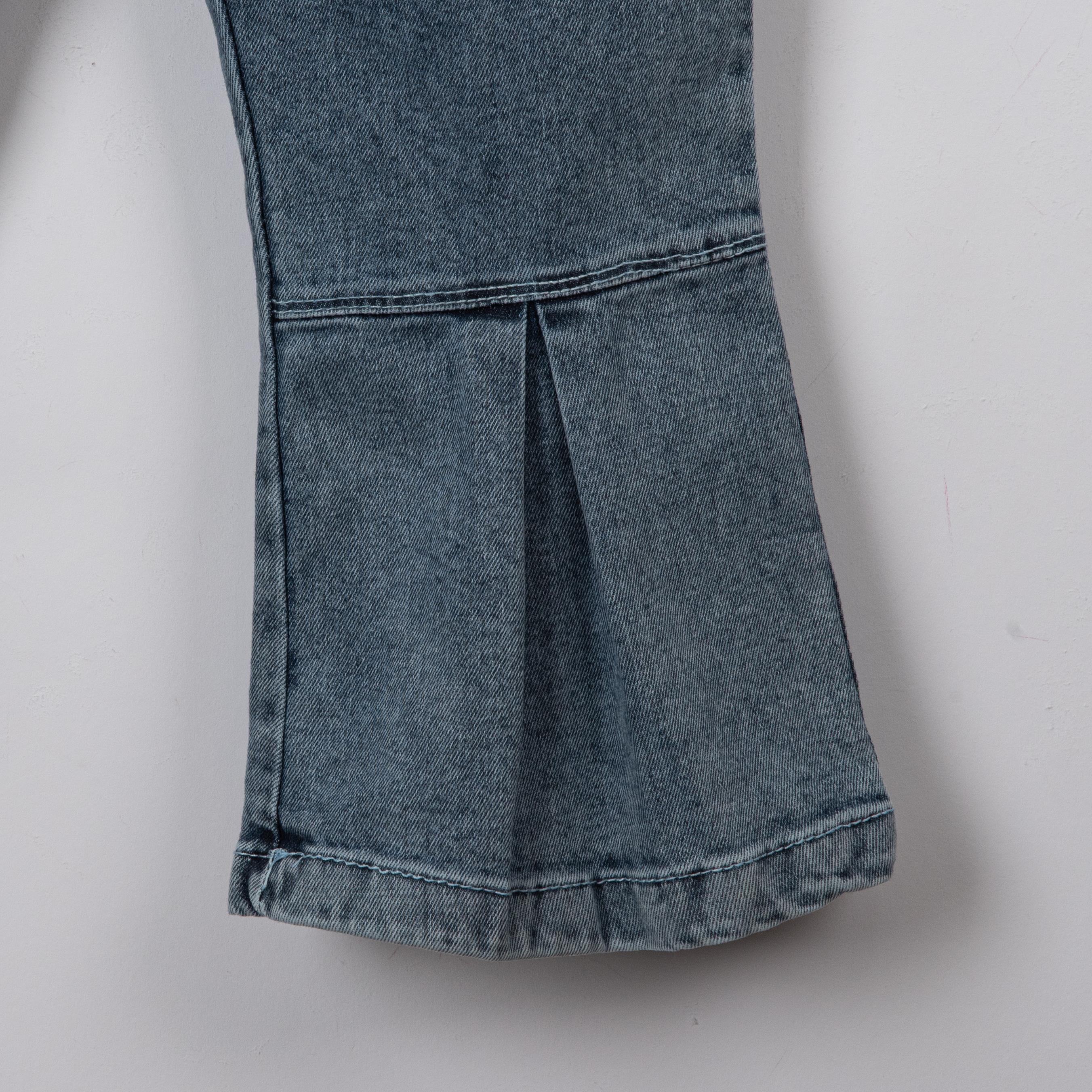 Zeyna Fırfırlı Kot Pantalonlu Kız Çocuk İkili Takım
