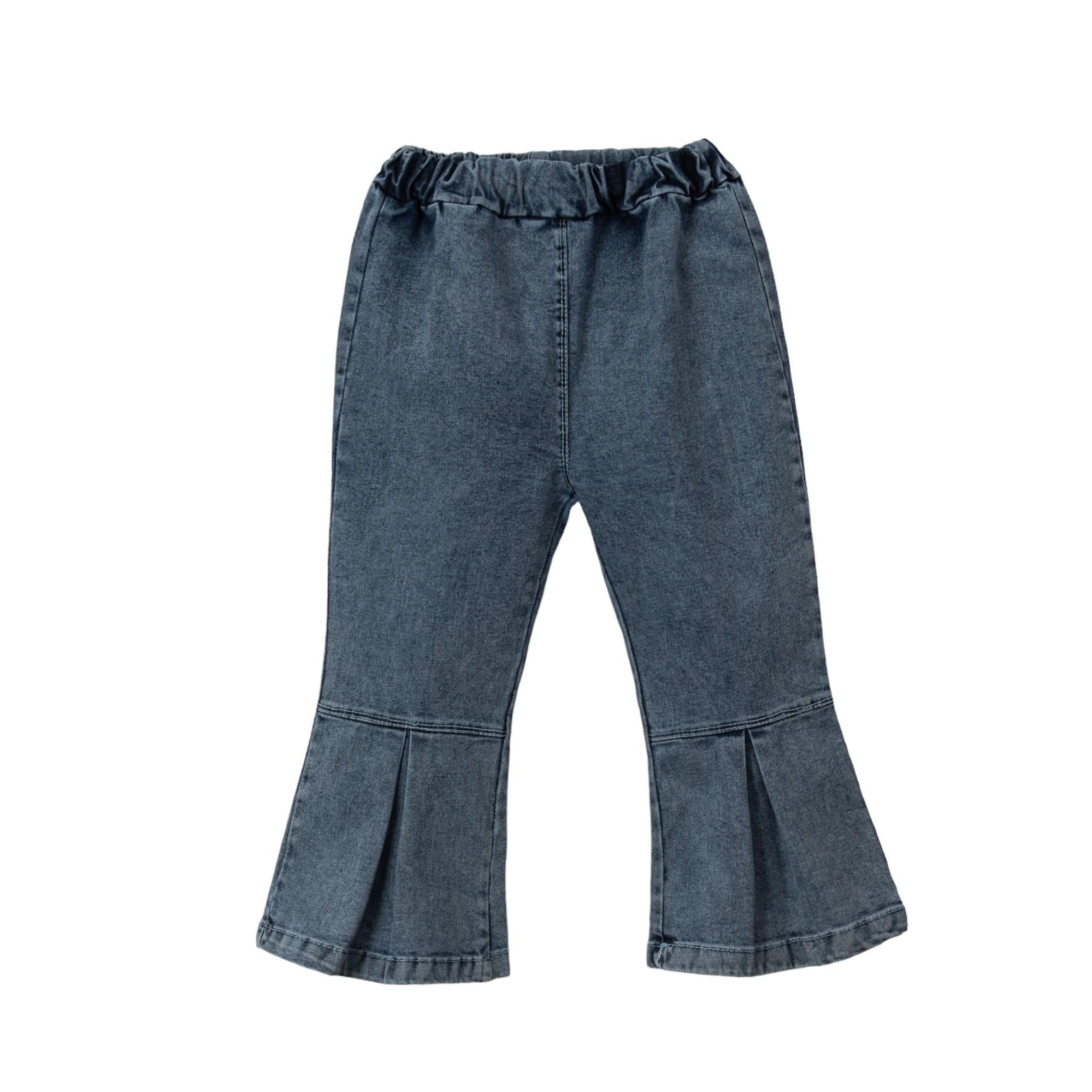 Zeyna Fırfırlı Kot Pantalonlu Kız Çocuk İkili Takım