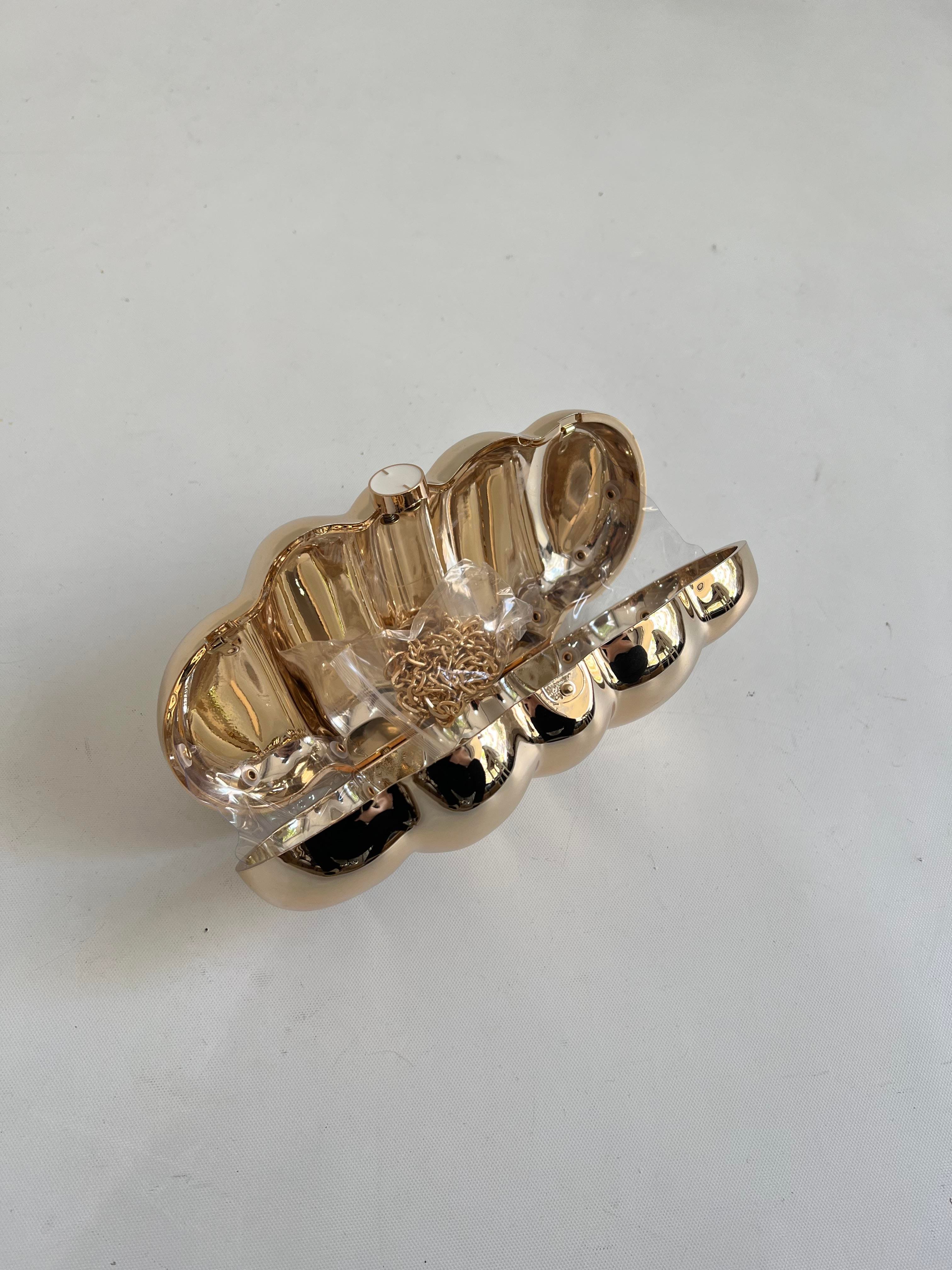 Aura Abiye Model Düğün Nişan Çantası Gold