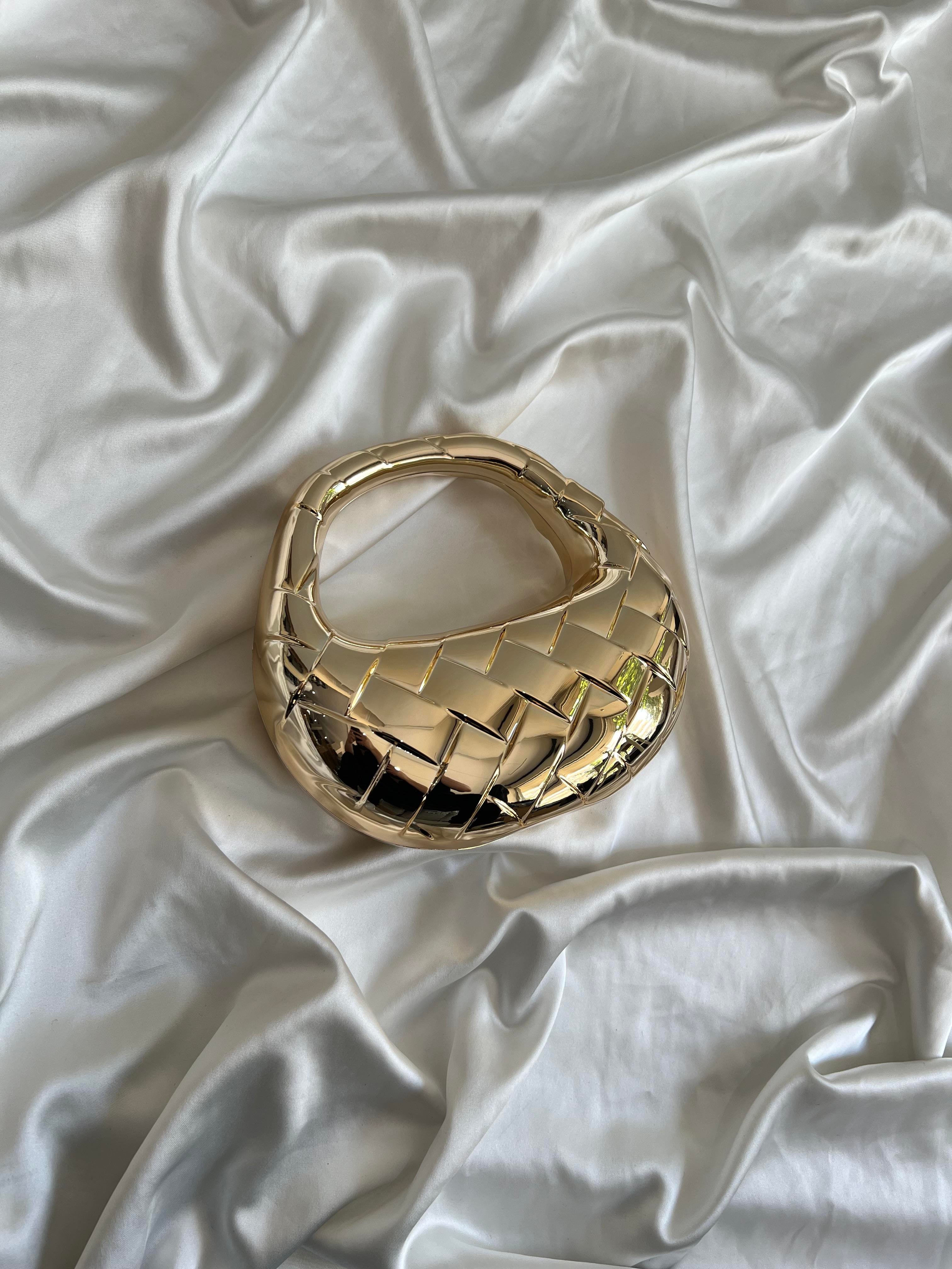 Botte Abiye Model Düğün Nişan Çantası Gold