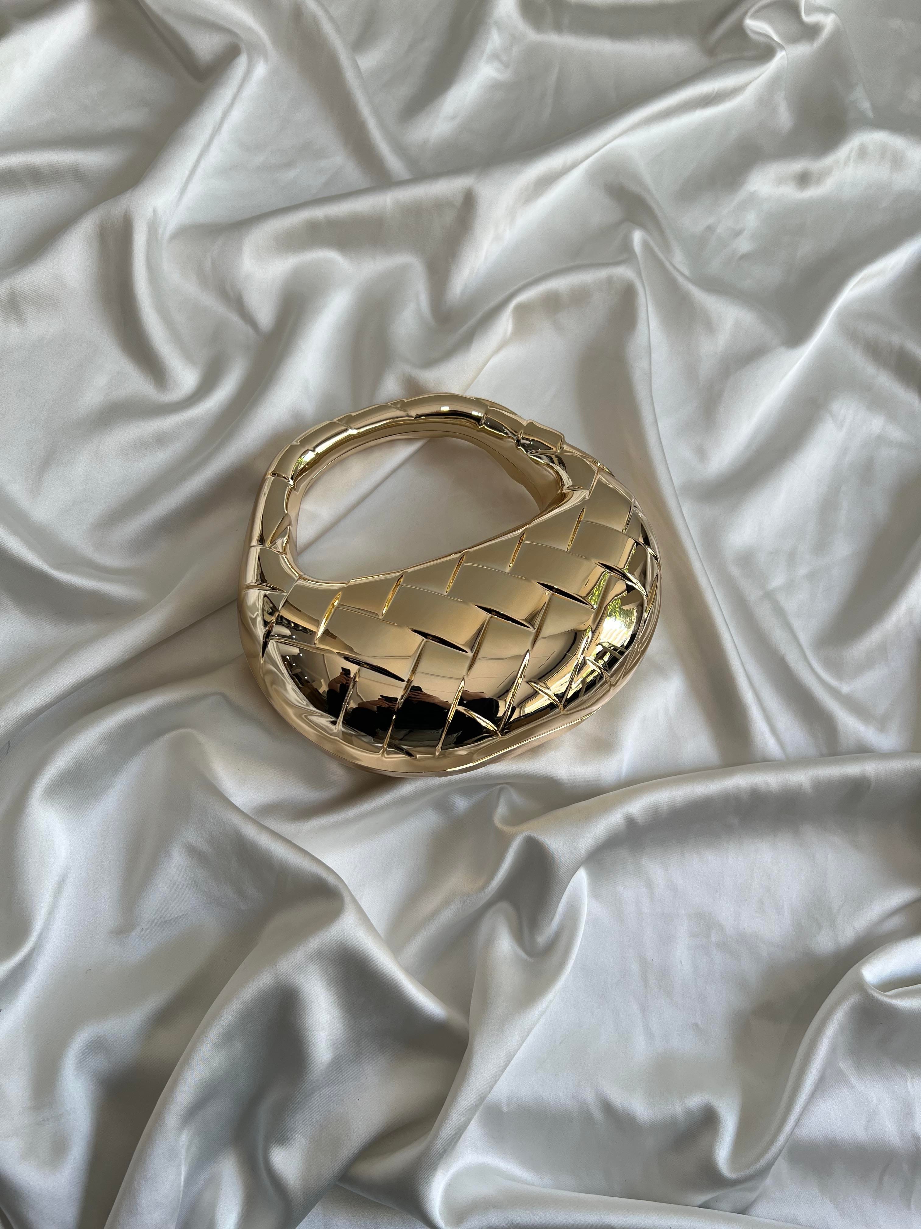 Botte Abiye Model Düğün Nişan Çantası Gold
