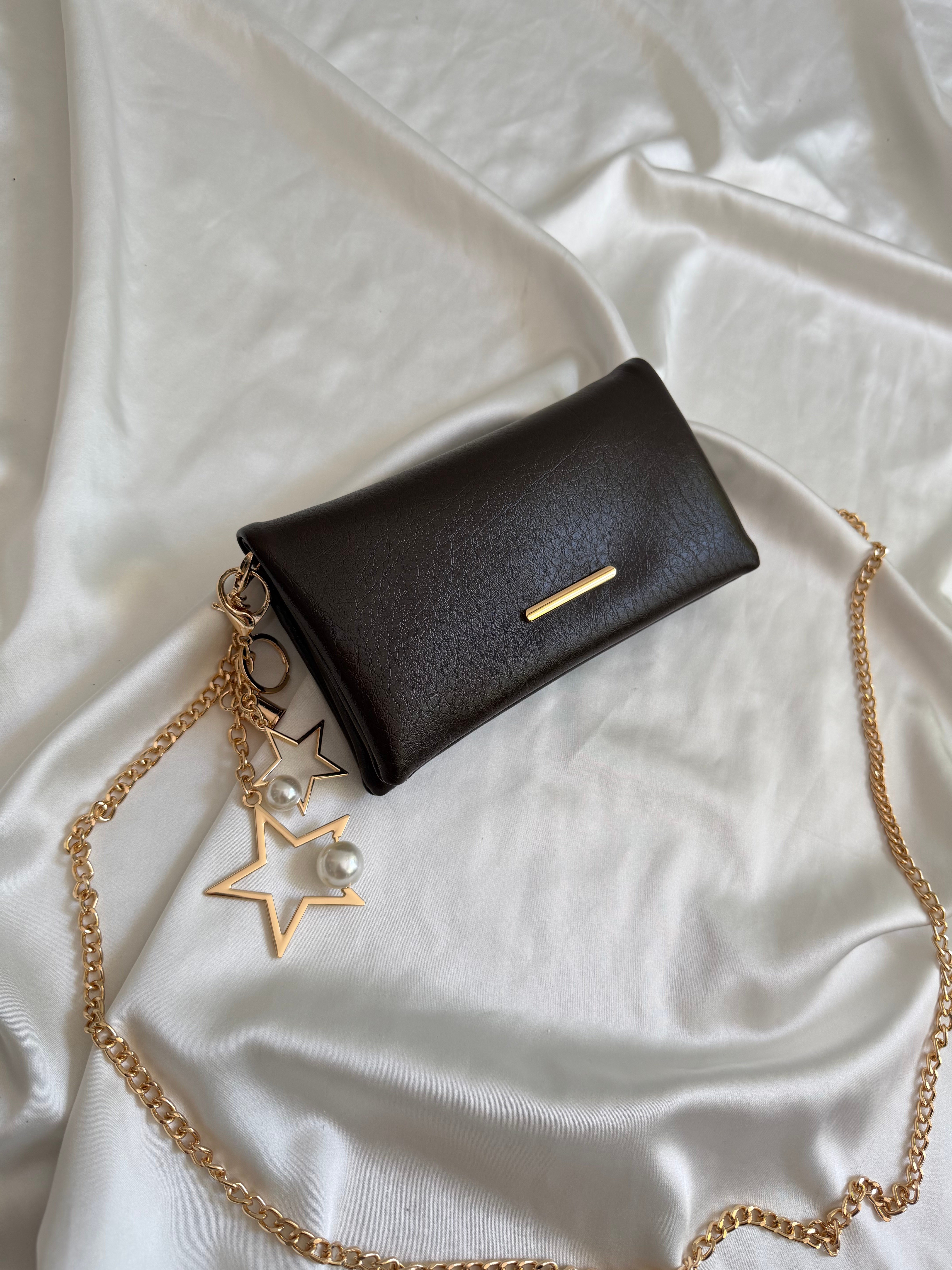 Canggu Model Clutch Çanta , Portföy Çanta , El Çantası Acı Kahve
