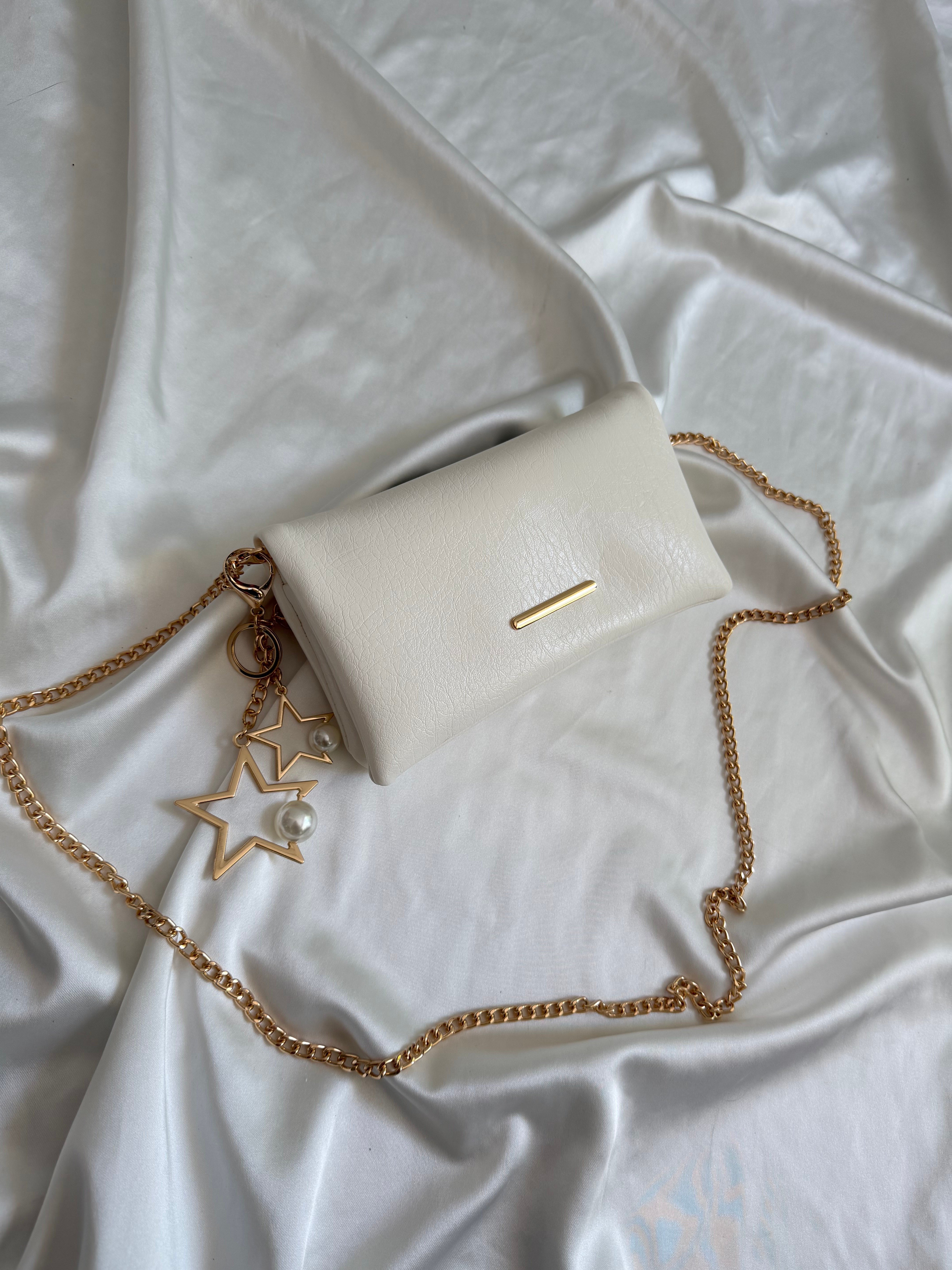 Canggu Model Clutch Çanta , Portföy Çanta , El Çantası Beyaz