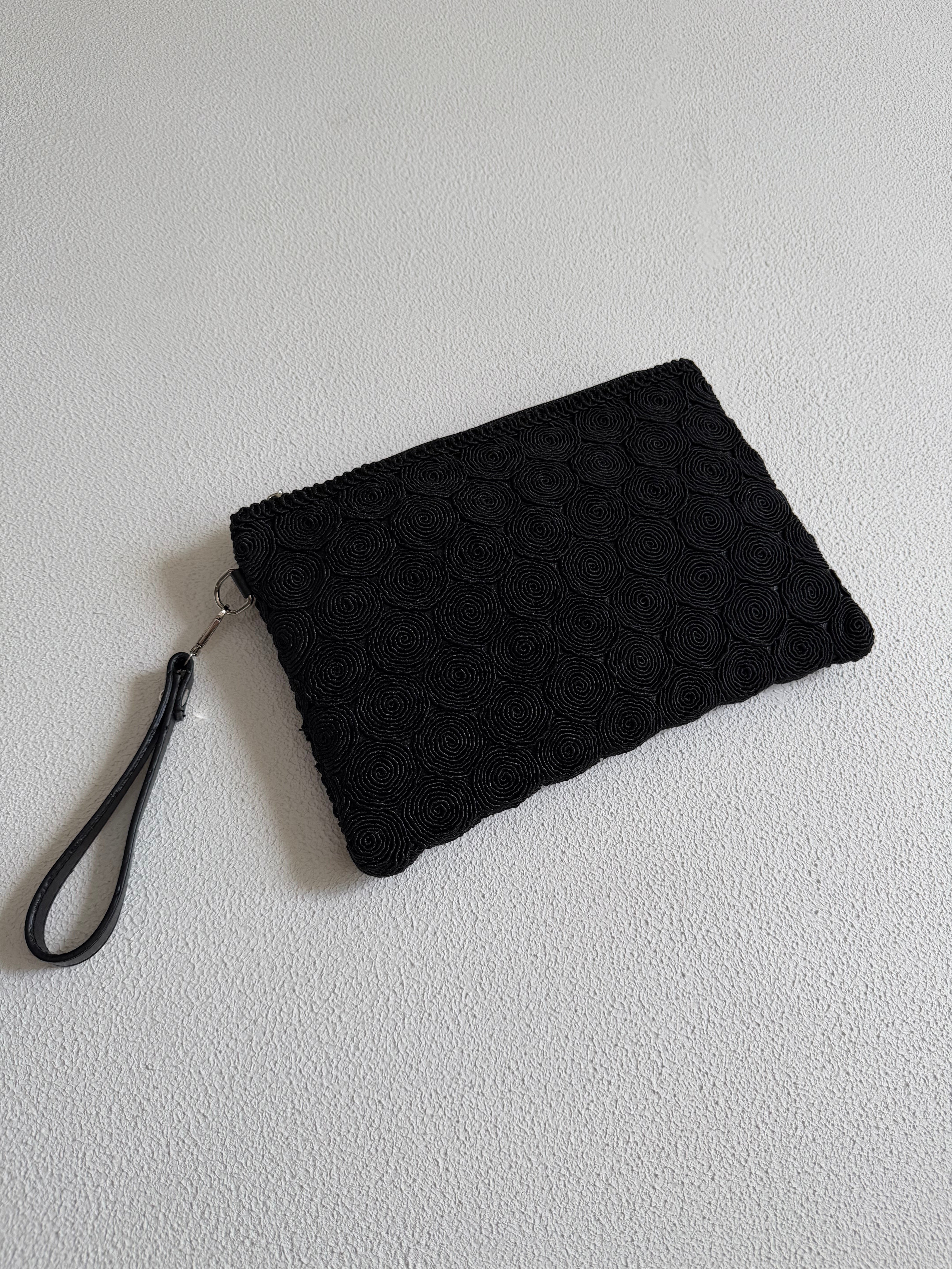 Dantel Model Clutch Çanta , Portföy Çanta , El Çantası Siyah