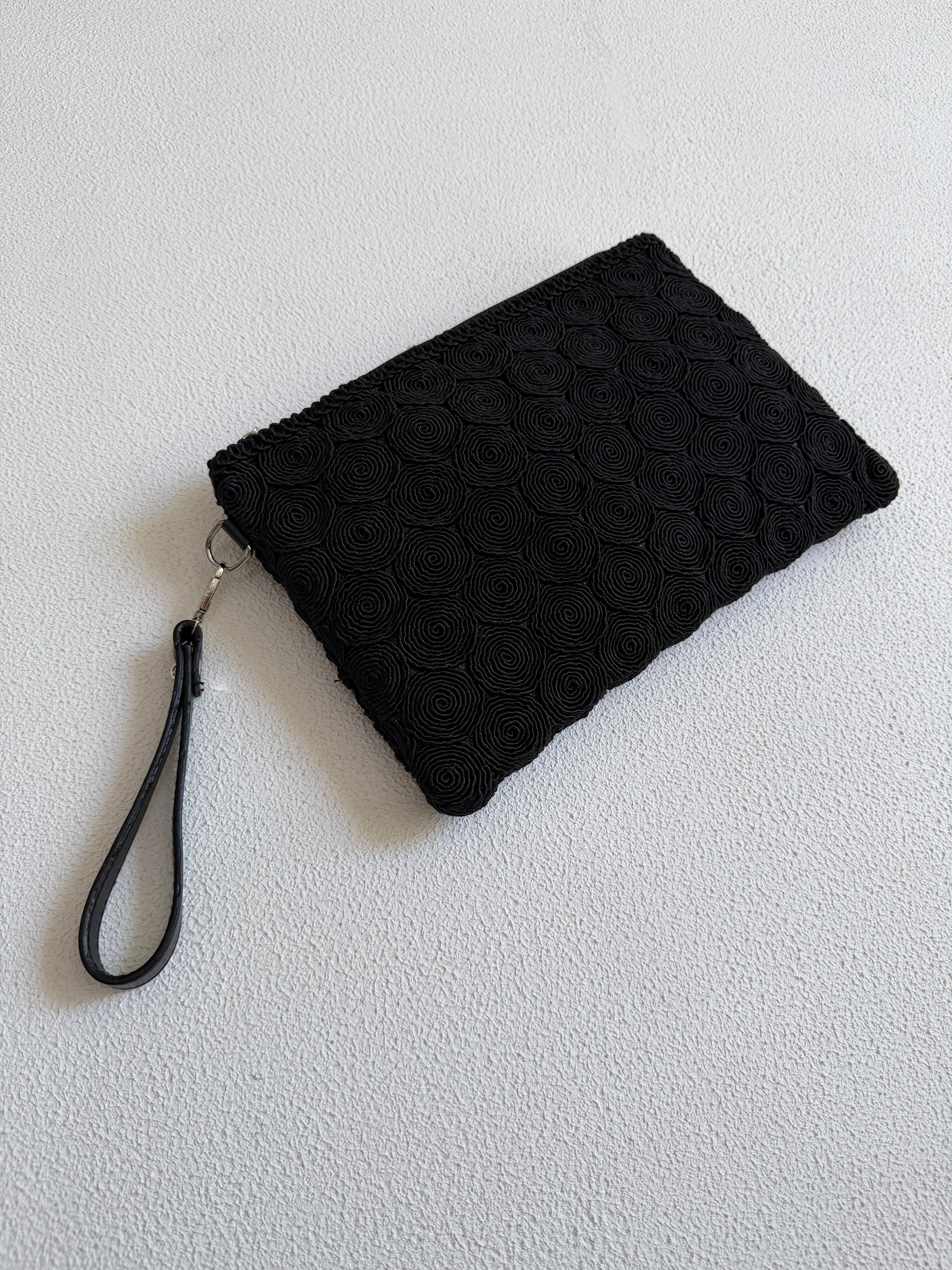 Dantel Model Clutch Çanta , Portföy Çanta , El Çantası Siyah