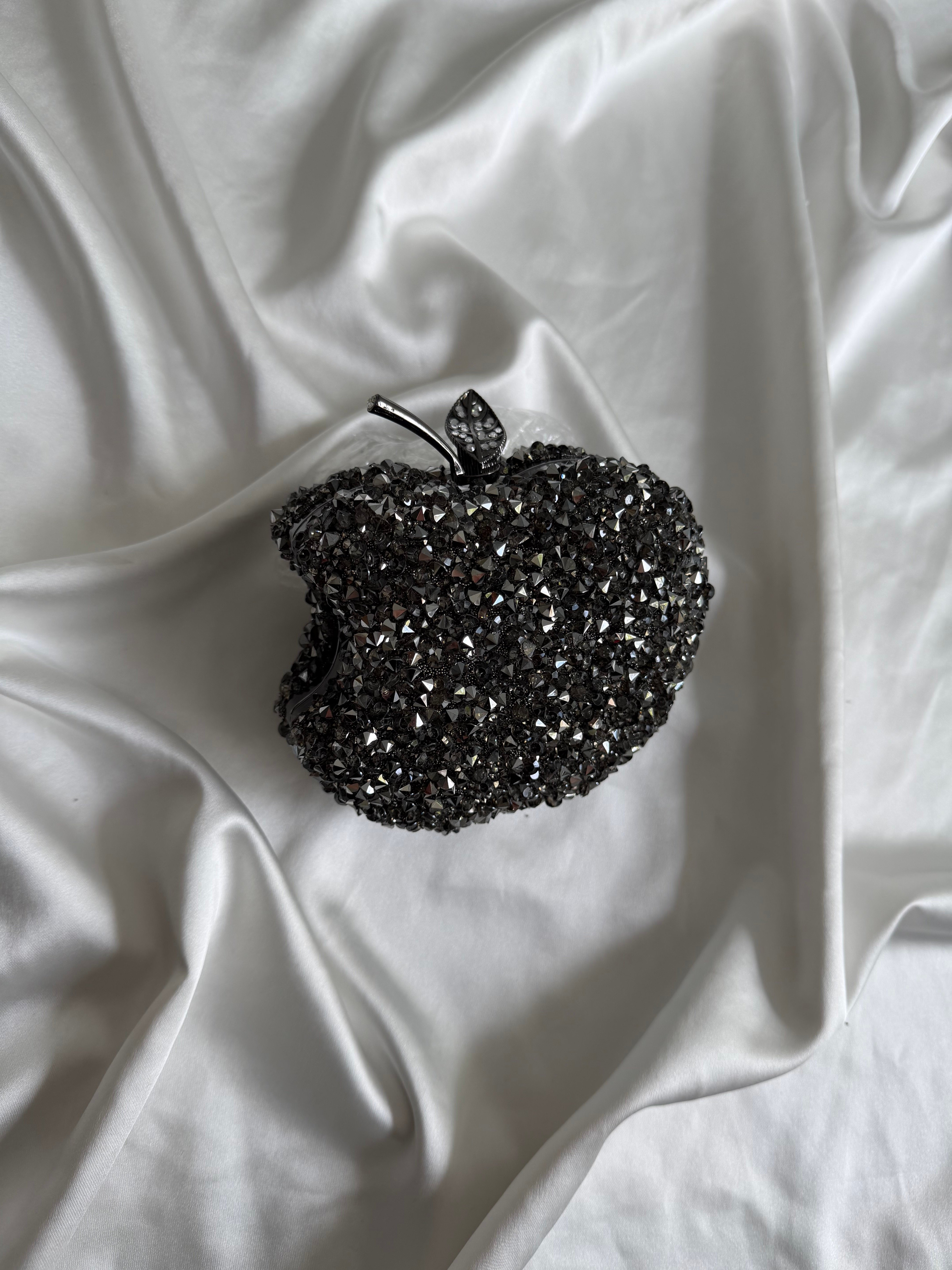Elma Model Kadın Çanta, Abiye Çanta, Düğün Çantası, Nişan Çantası Füme