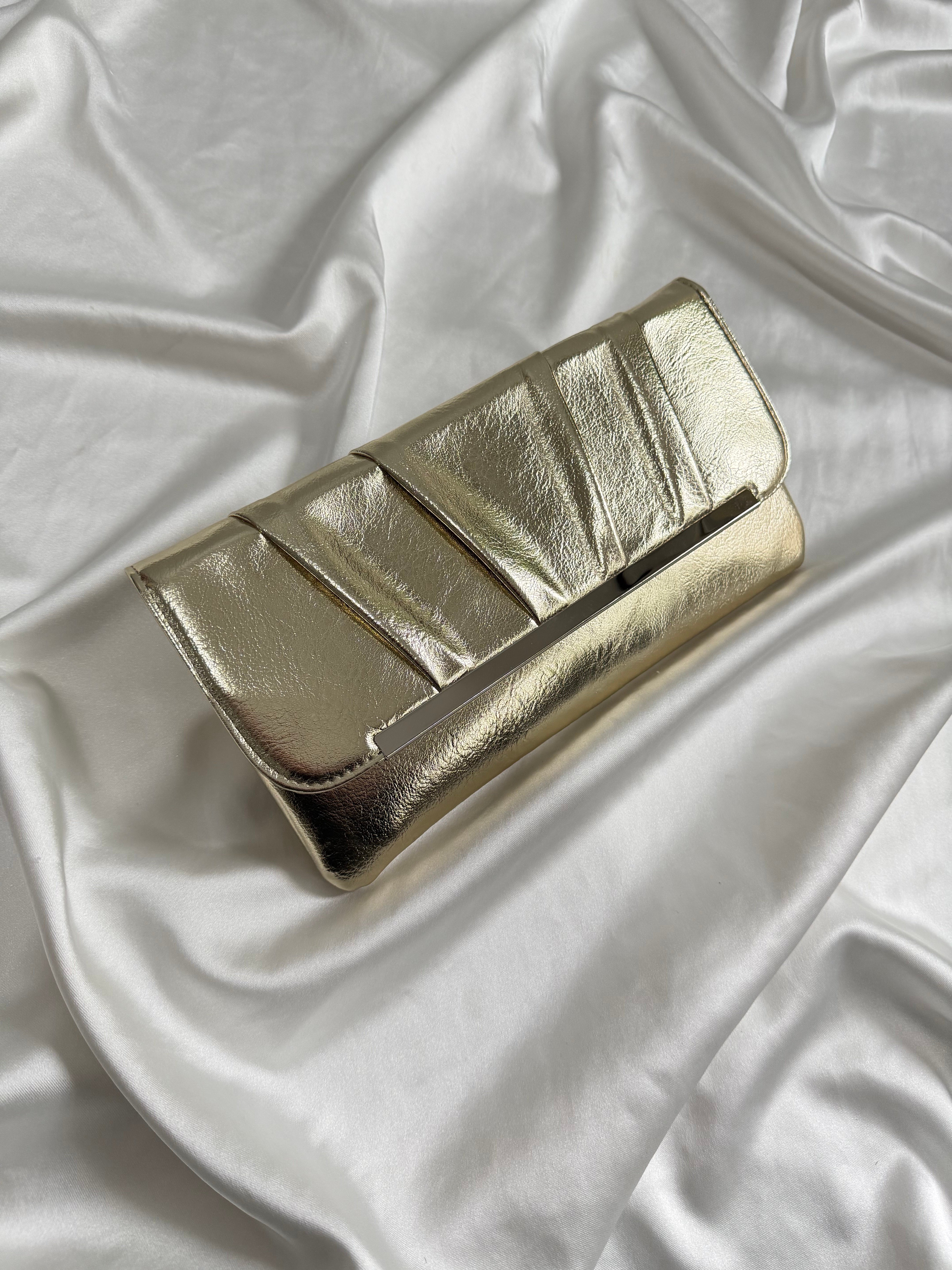 Holly Model Düğün Nişan Abiye Çanta Clutch Çanta Gold