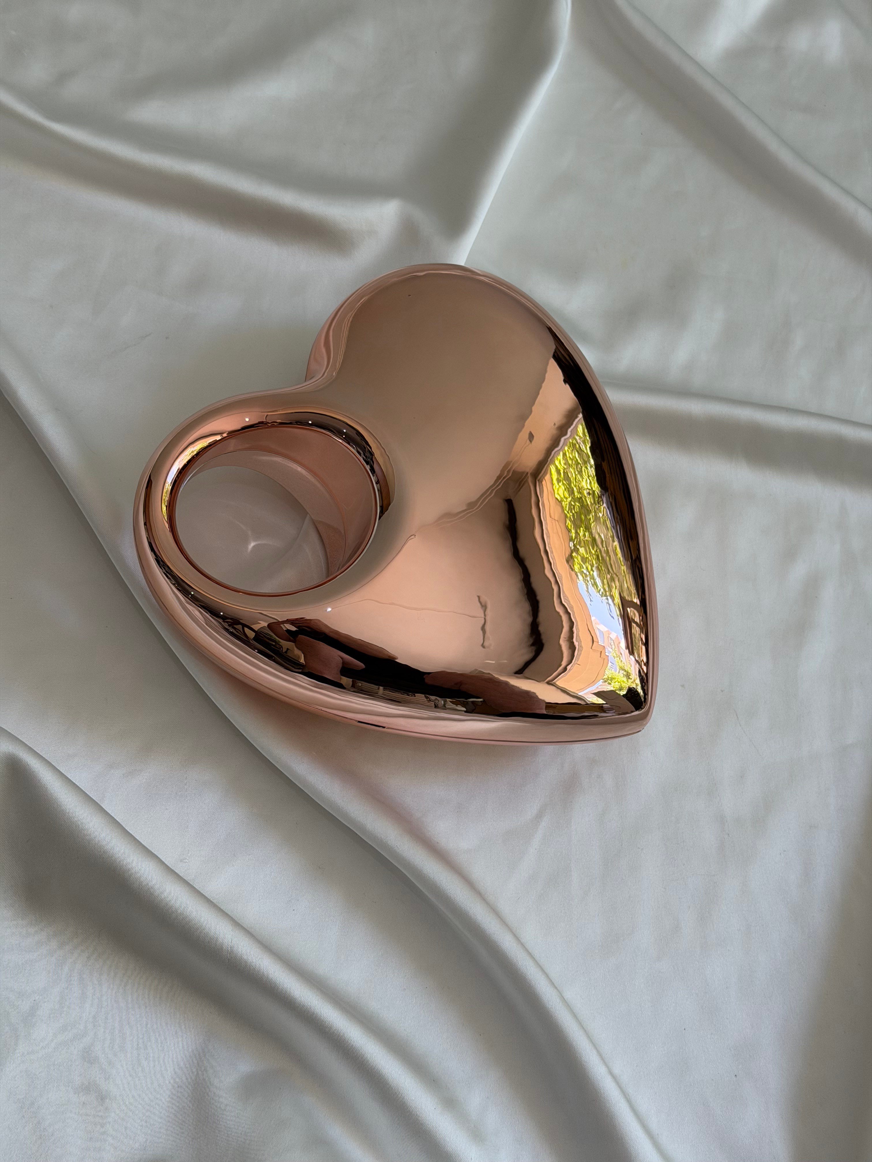 Kalp Abiye Model Düğün Nişan Çantası Rose
