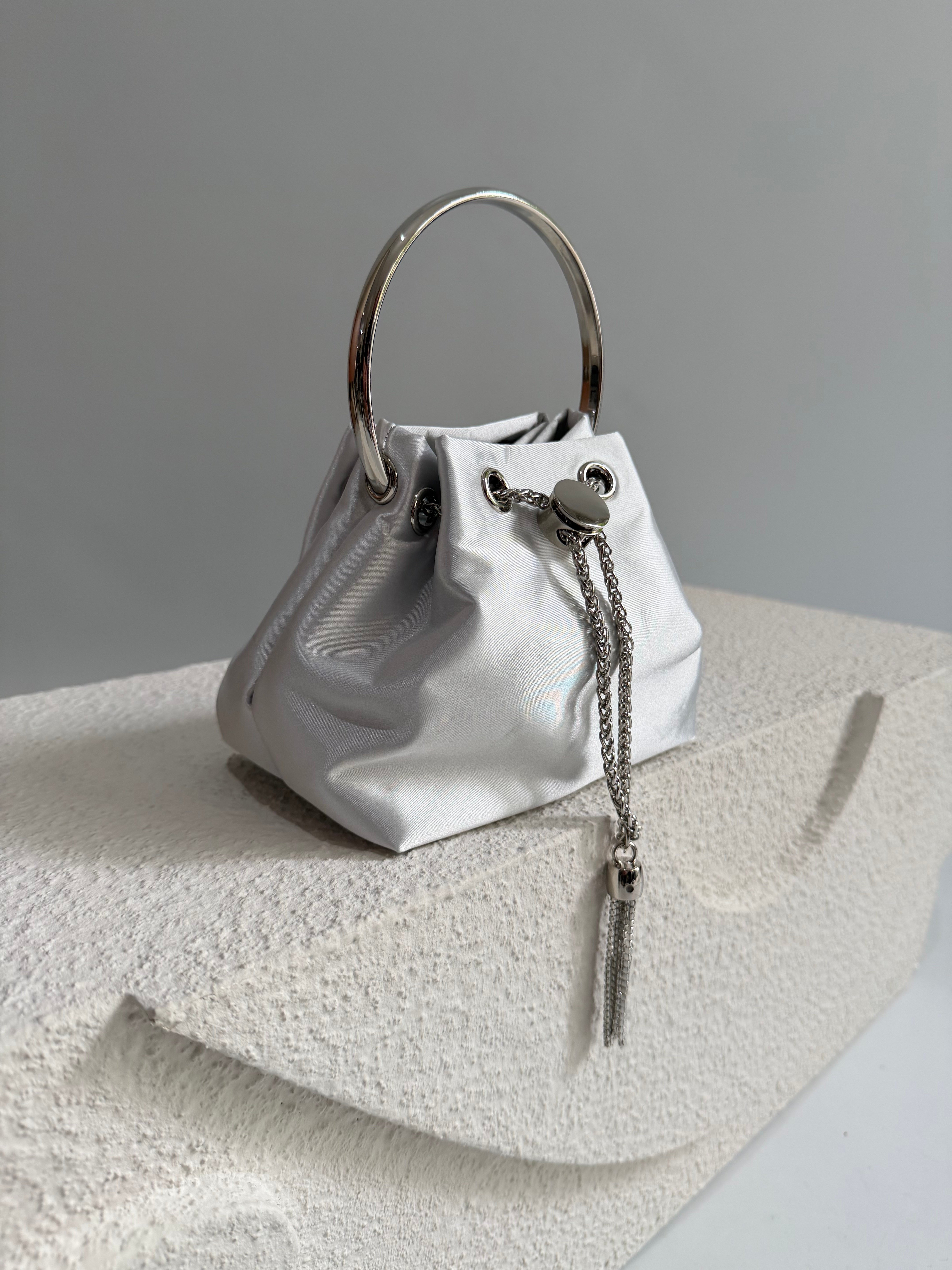 Luna Model Düğün Nişan Abiye Çanta Gümüş