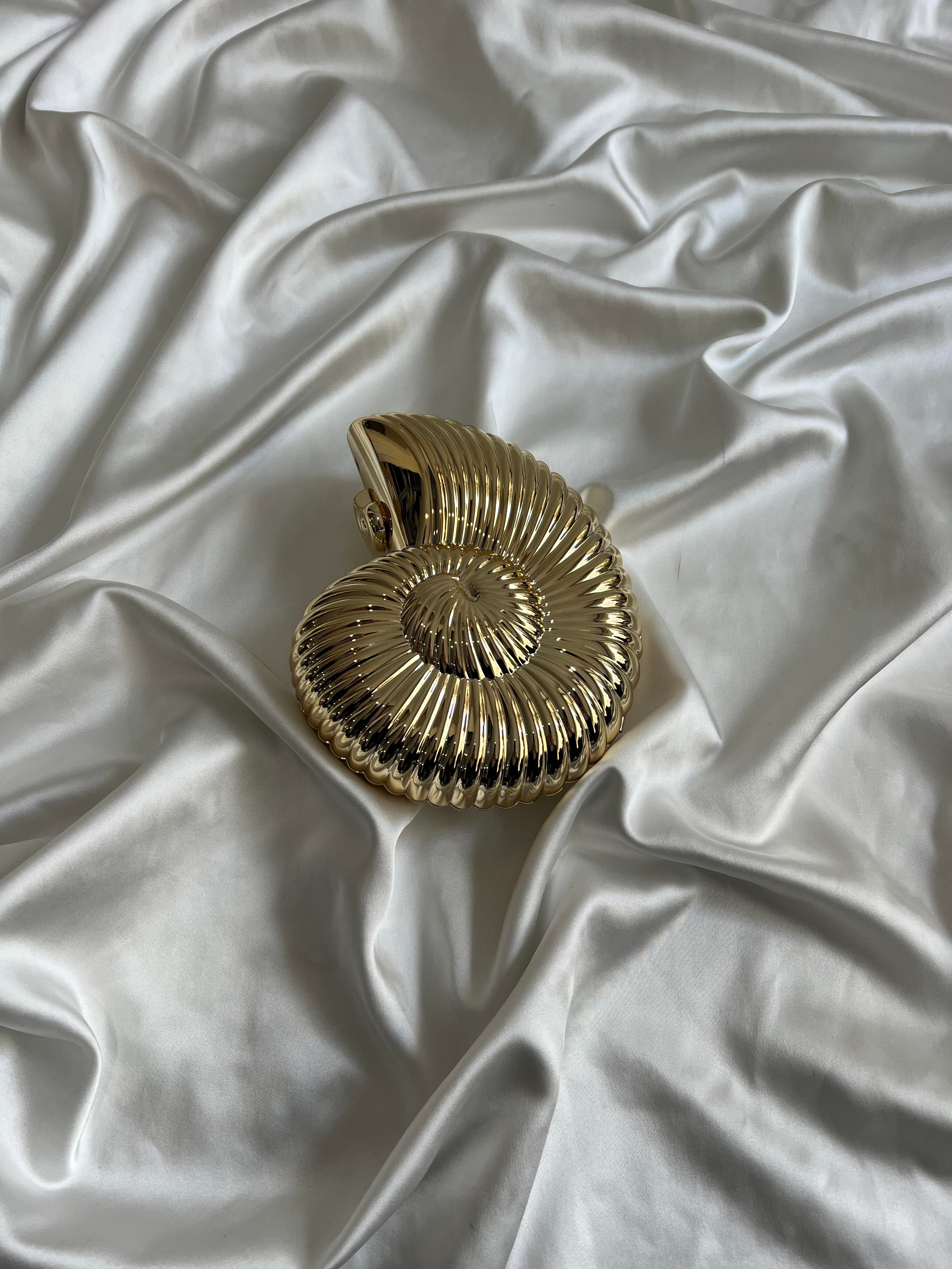 Nautilus Abiye Model Düğün Nişan Çantası Gold