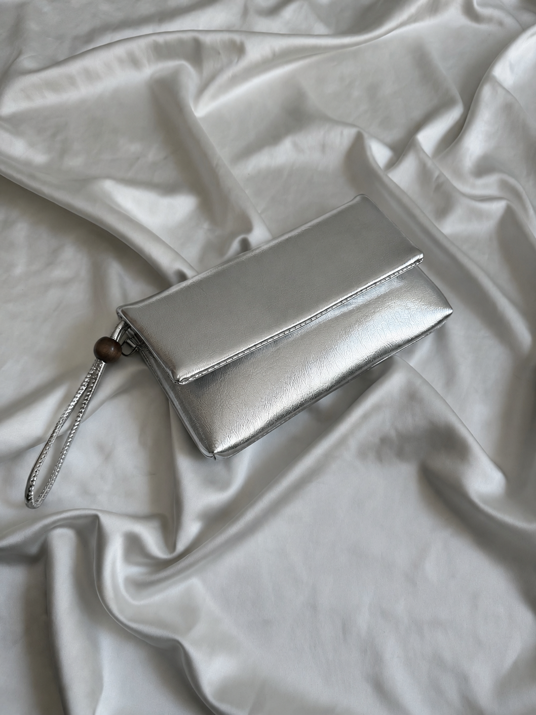 Sade Model Clutch Çanta , Portföy Çanta , El Çantası  Gümüş