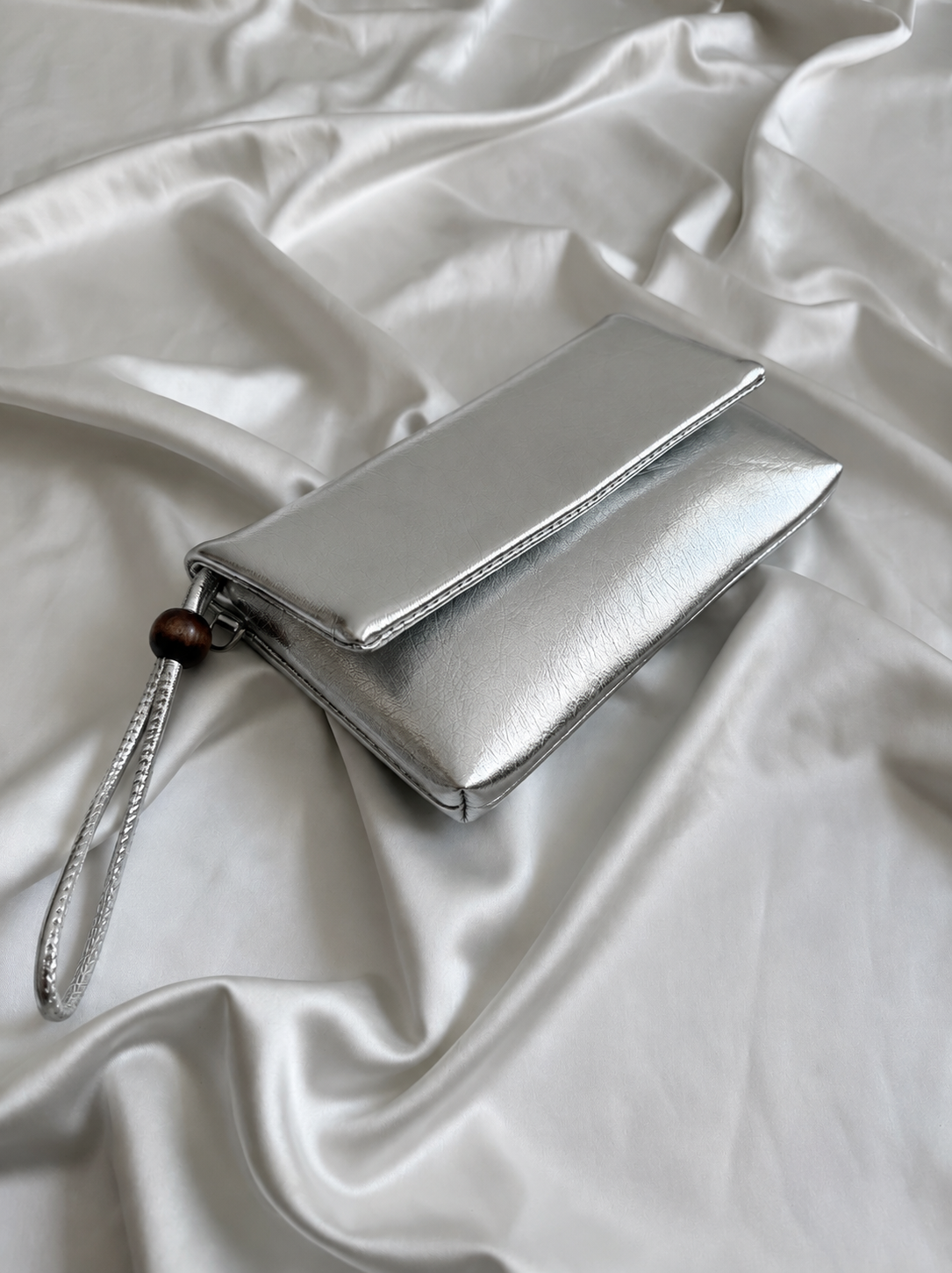 Sade Model Clutch Çanta , Portföy Çanta , El Çantası  Gümüş
