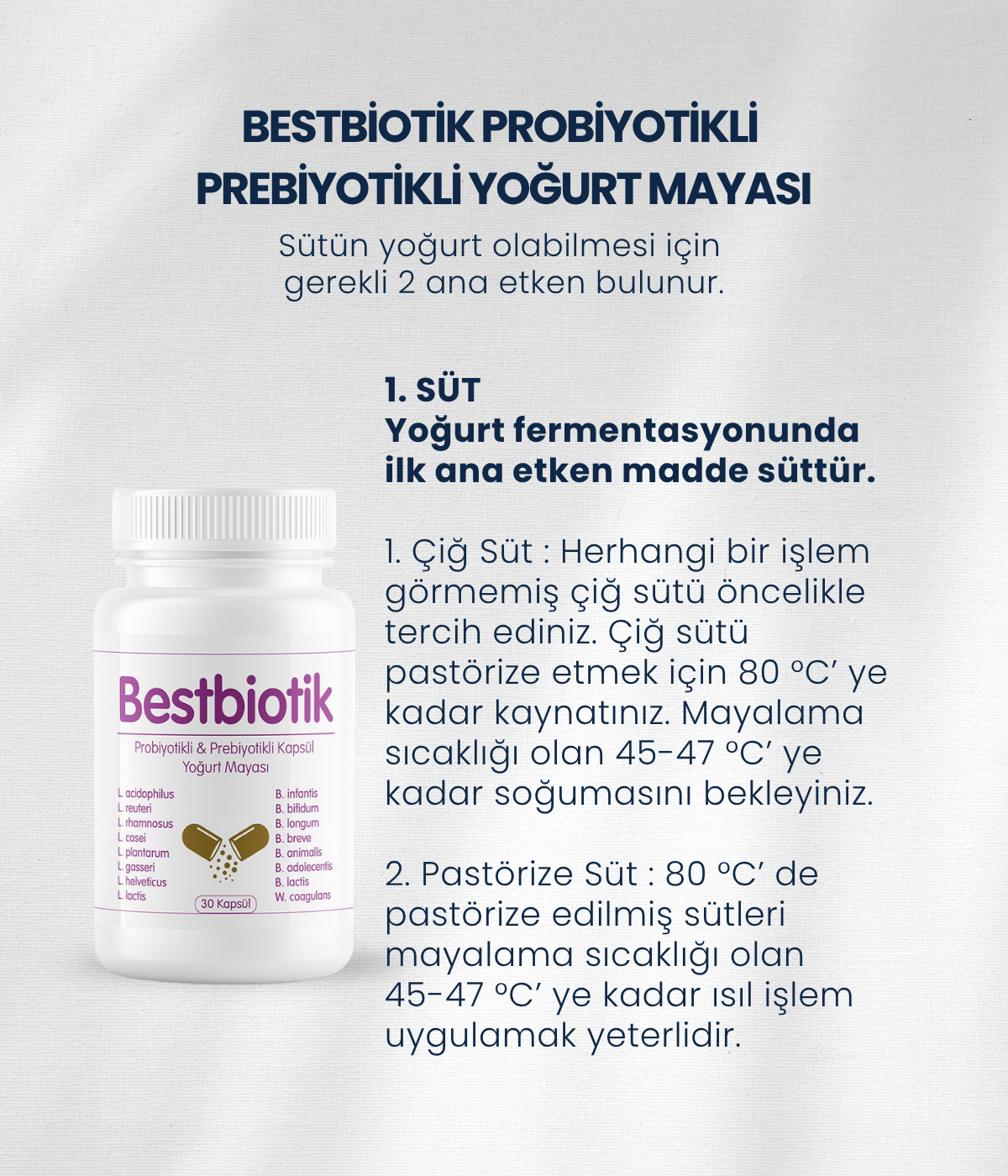 Bestbiotik Yoğurt Mayası (30 Kapsül)