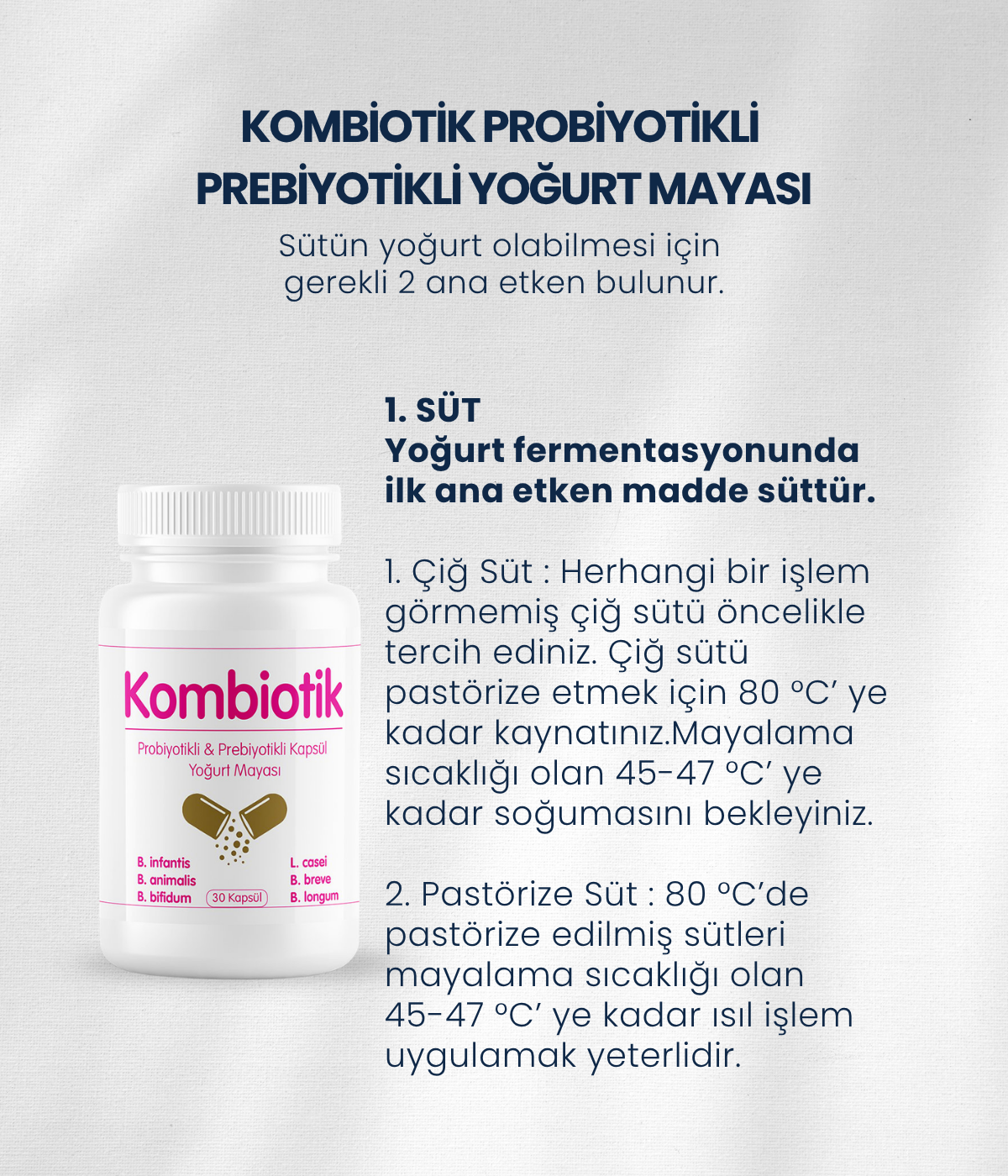 Kombiotik Yoğurt Mayası 30 Kapsül