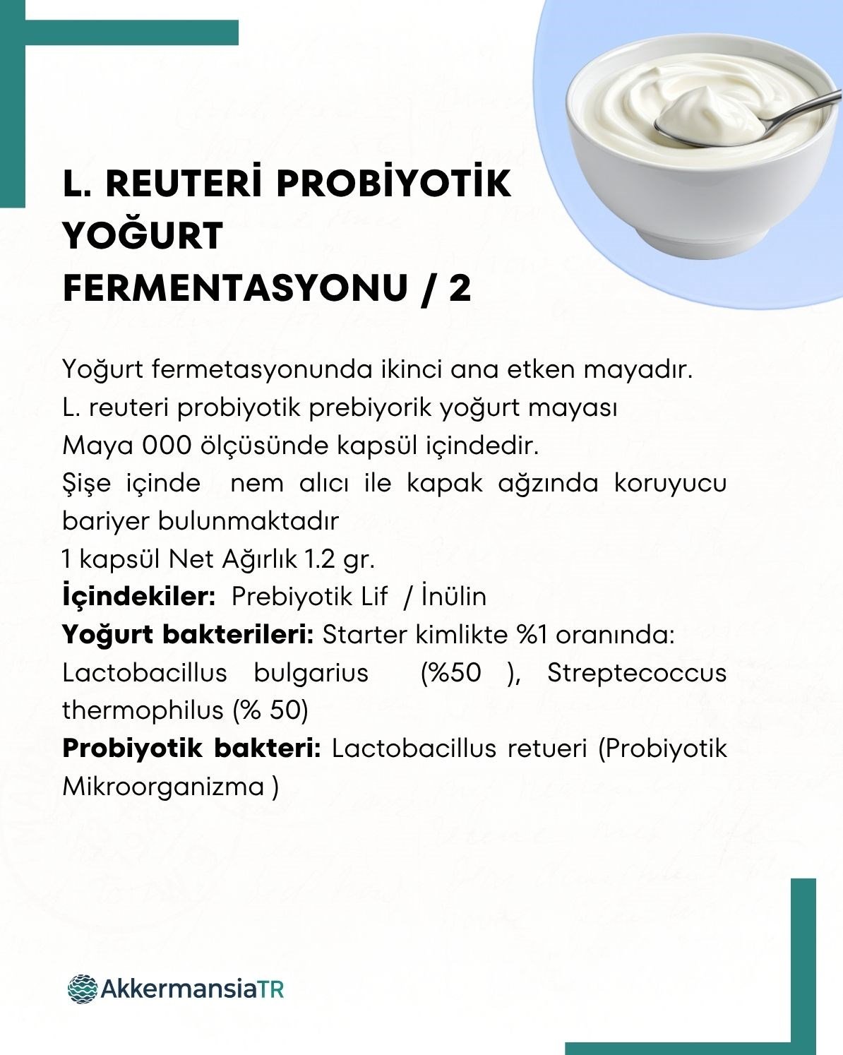 L.reuteri Yoğurt Mayası 30 Kapsül