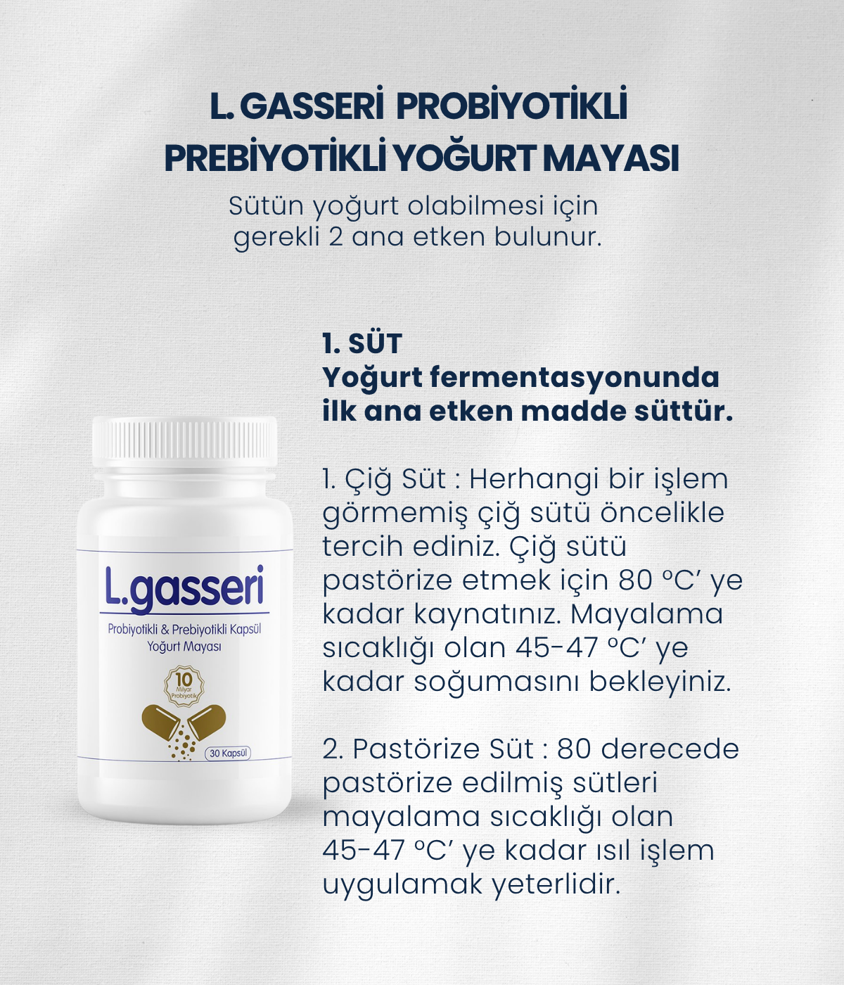 L.gasseri Yoğurt Mayası 30 Kapsül
