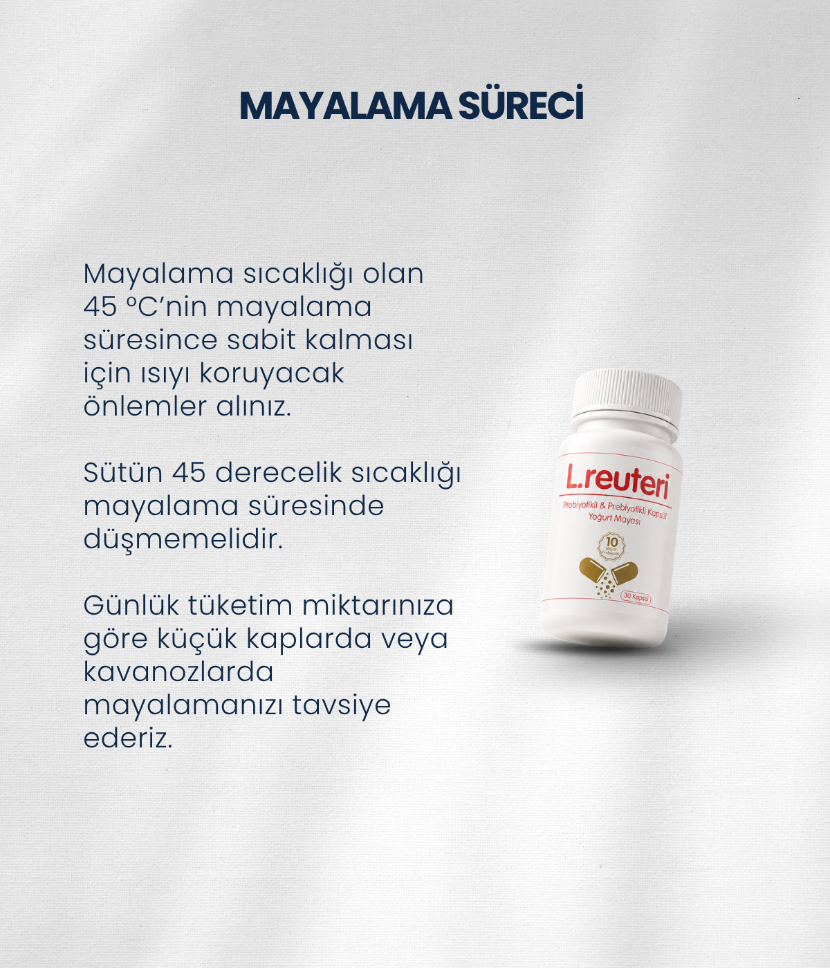 L.reuteri Yoğurt Mayası 30 Kapsül