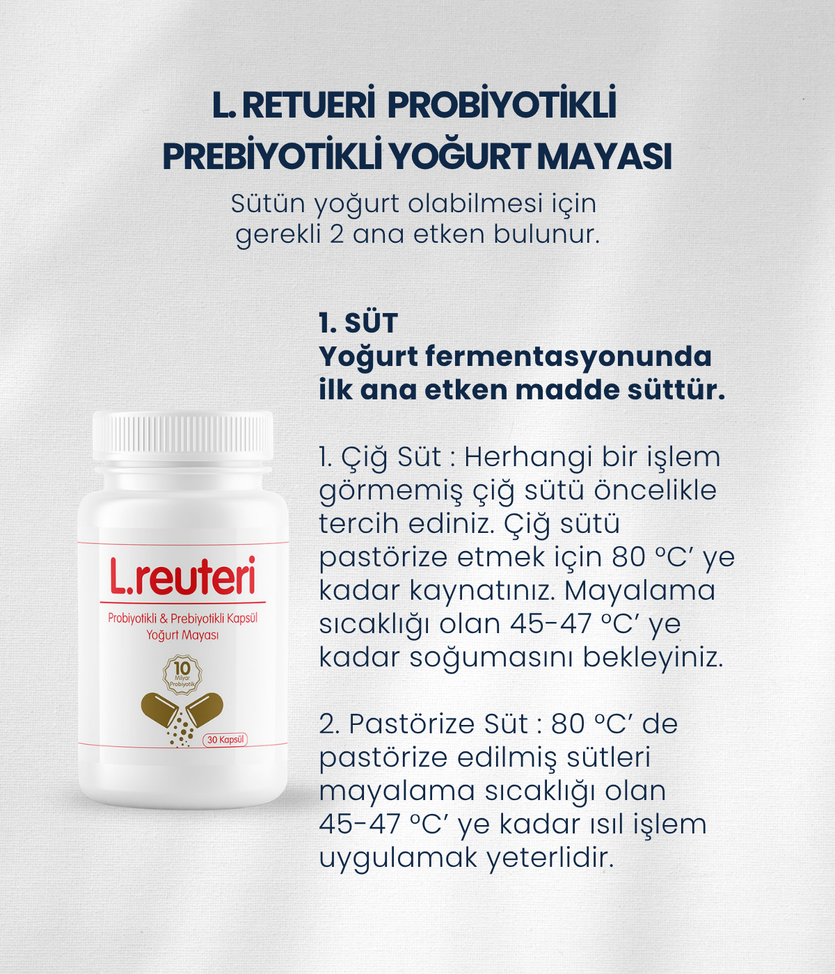 L.reuteri Yoğurt Mayası 30 Kapsül