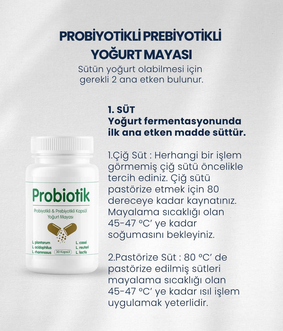 Probiyotik Yoğurt Mayası 30 Kapsül