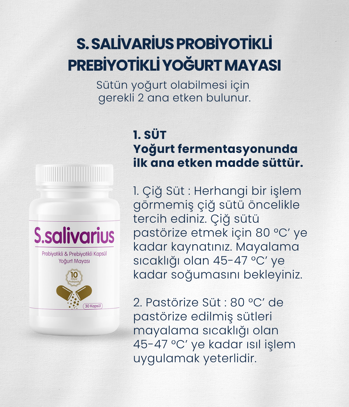 S.salivarius Yoğurt Mayası 30 Kapsül