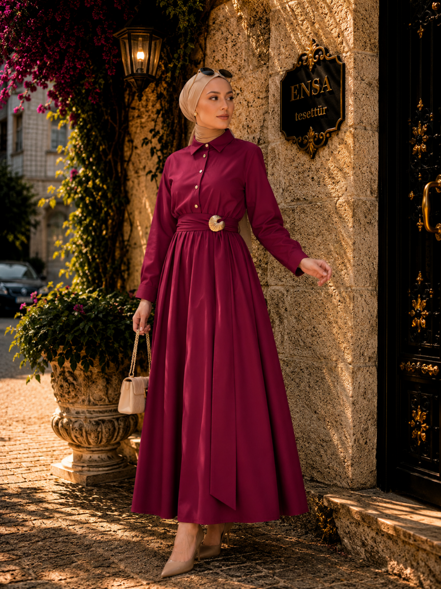 Alya Elbise Bordo