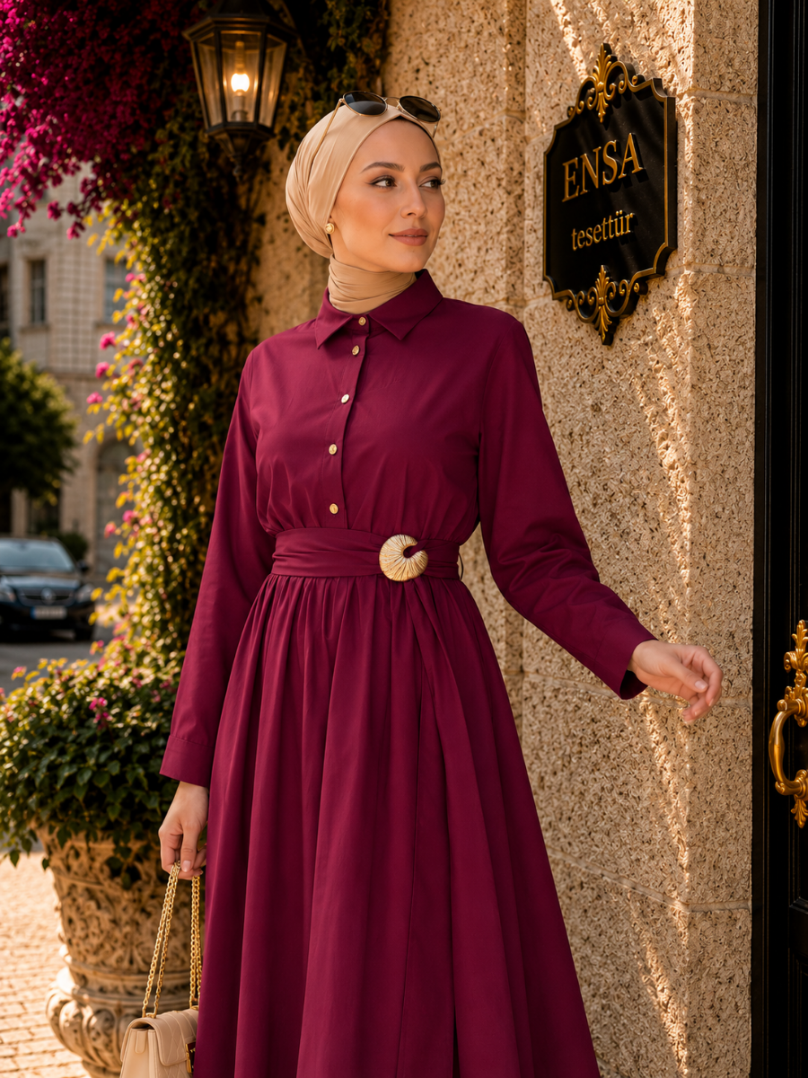 Alya Elbise Bordo