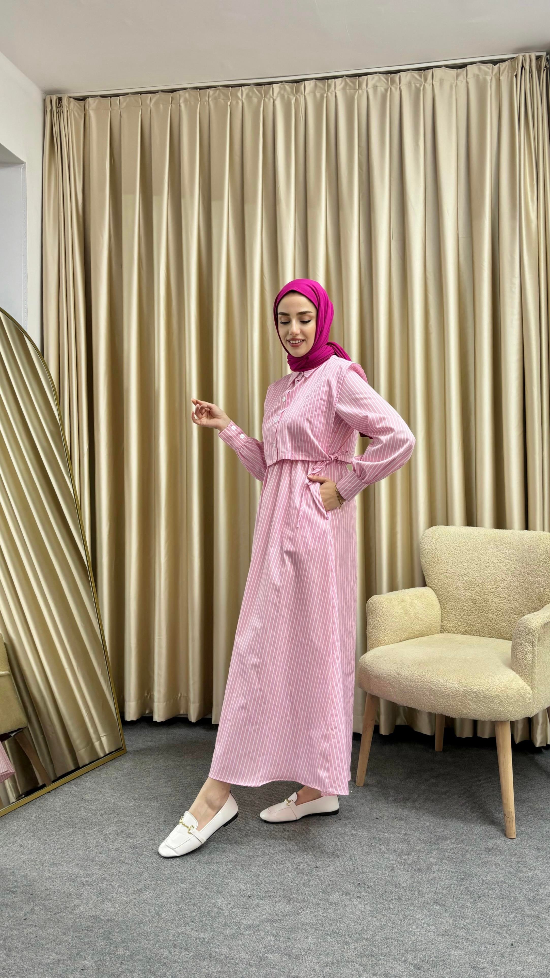 Çizgili BYMN Pembe