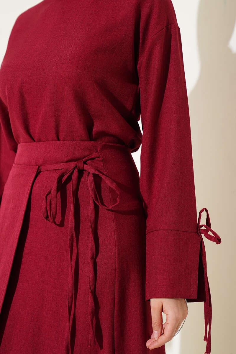 İkra Etekli Bordo