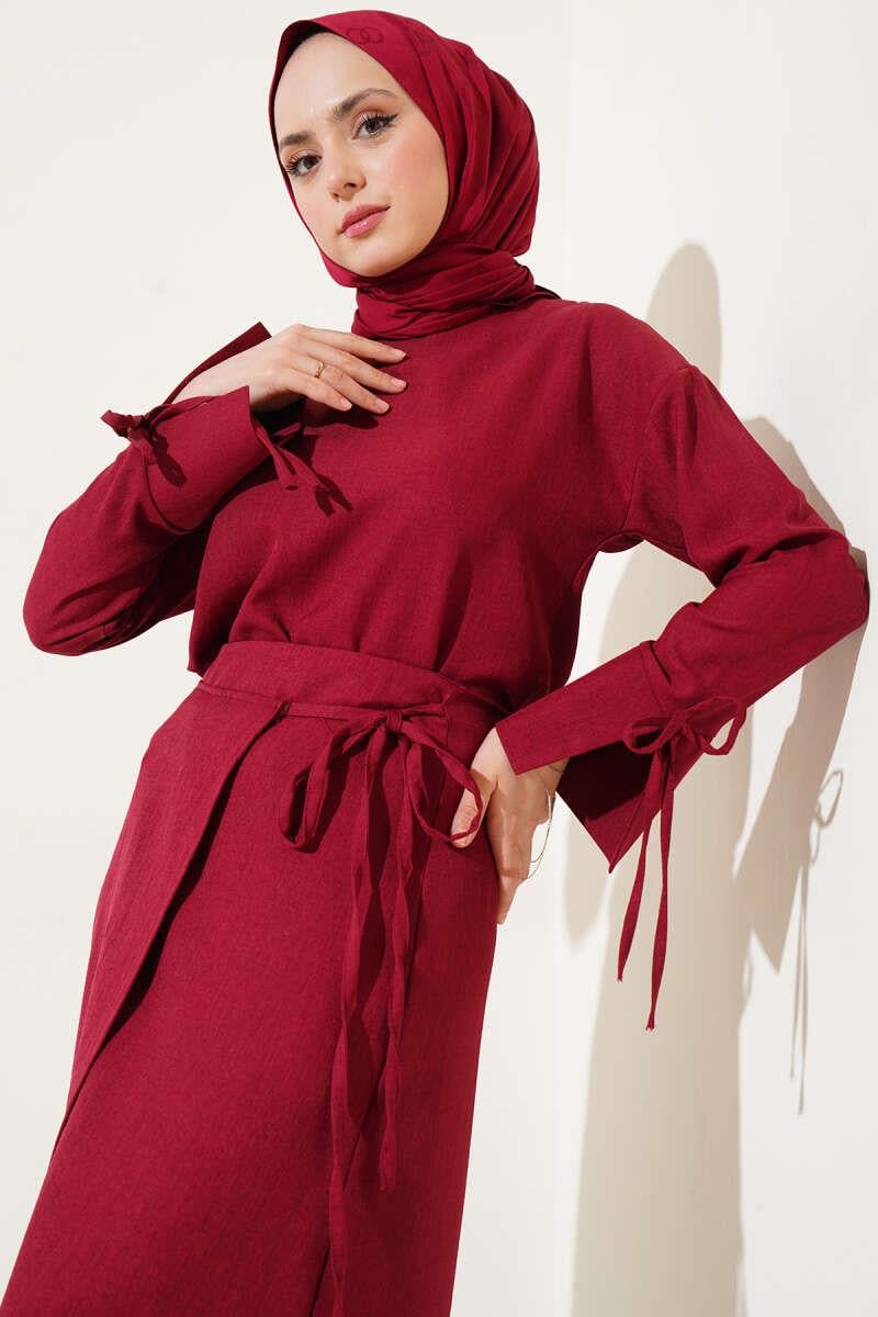 İkra Etekli Bordo