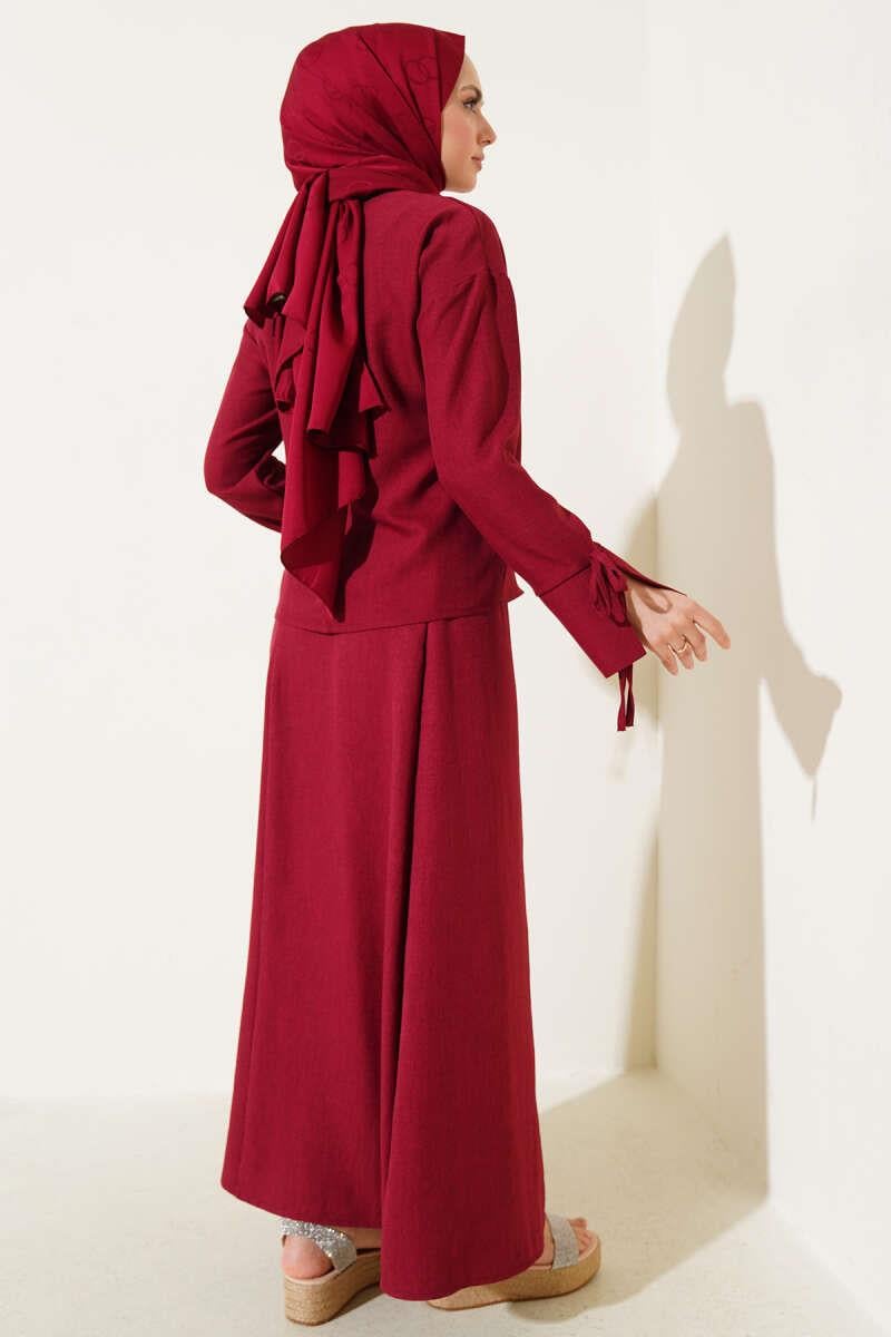 İkra Etekli Bordo
