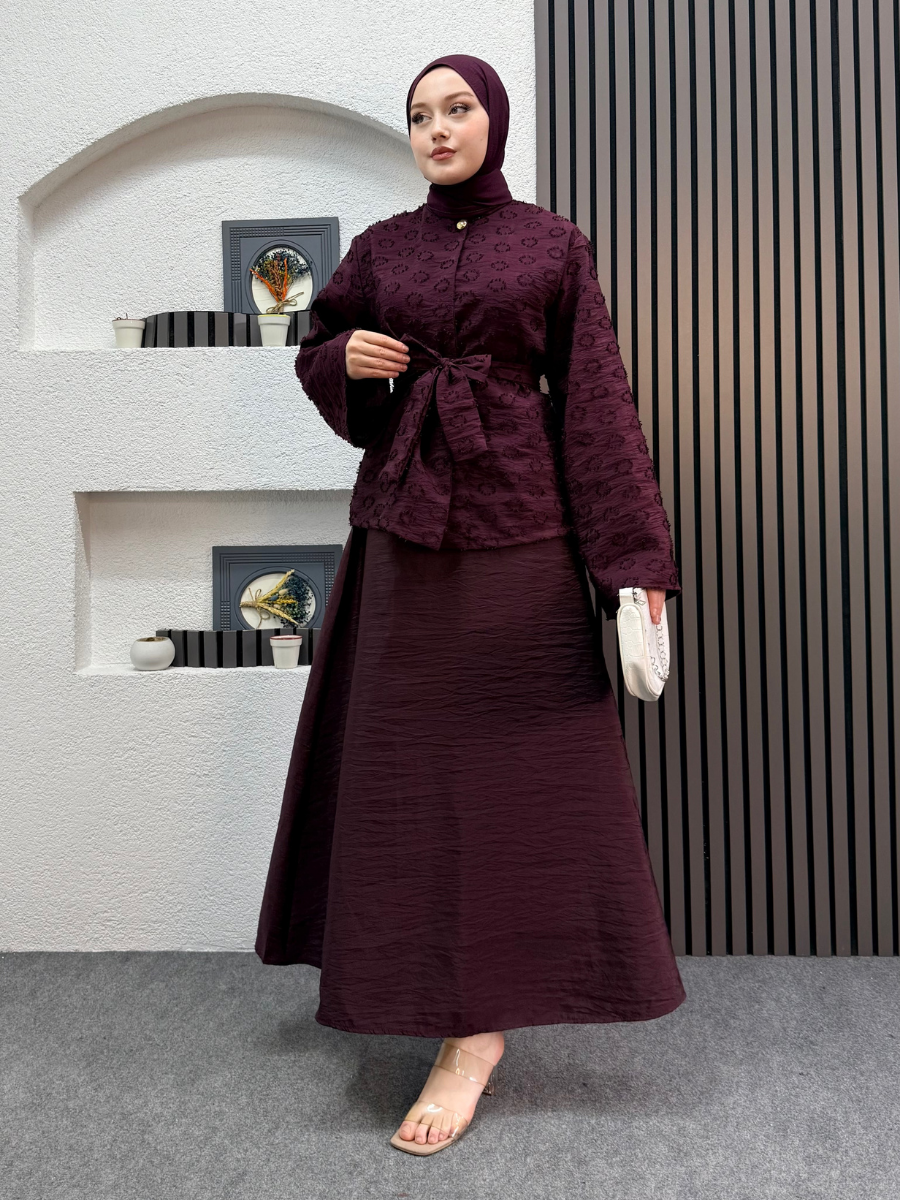 İzabel Takım Bordo