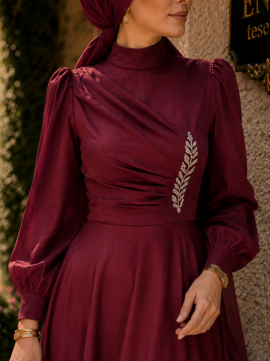 Mariya Saten Abiye Bordo