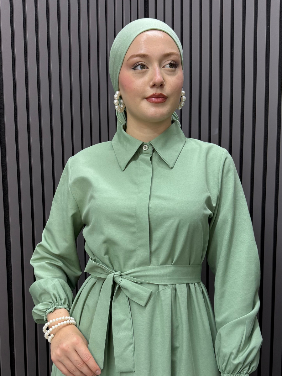 Naz Gömlek Elbise Mint