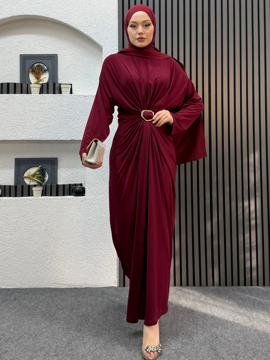 Ruby Sandy Elbise Bordo