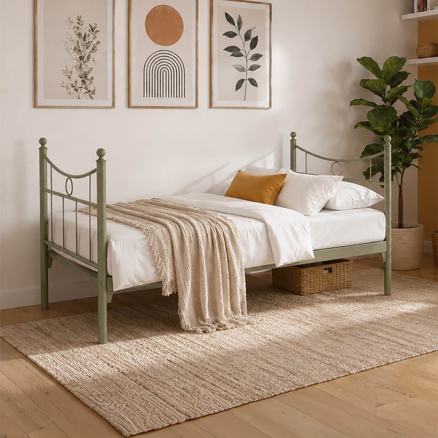 Unimet Daily Daybed Tek Kişilik Yeşil Metal Karyola