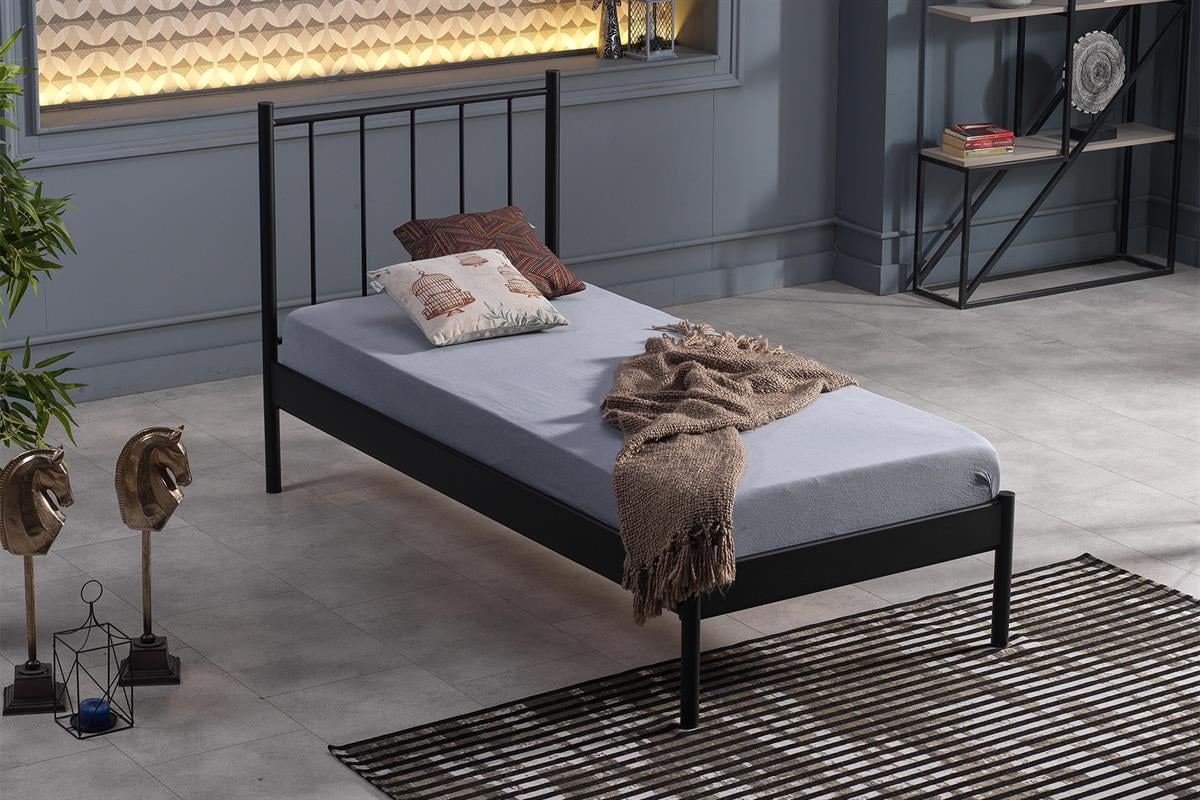 Unimet Falez-ST Tek Kişilik Ferforje Siyah Metal Karyola