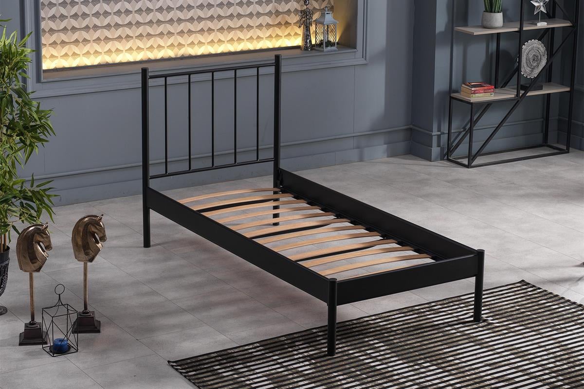 Unimet Falez-ST Tek Kişilik Ferforje Siyah Metal Karyola