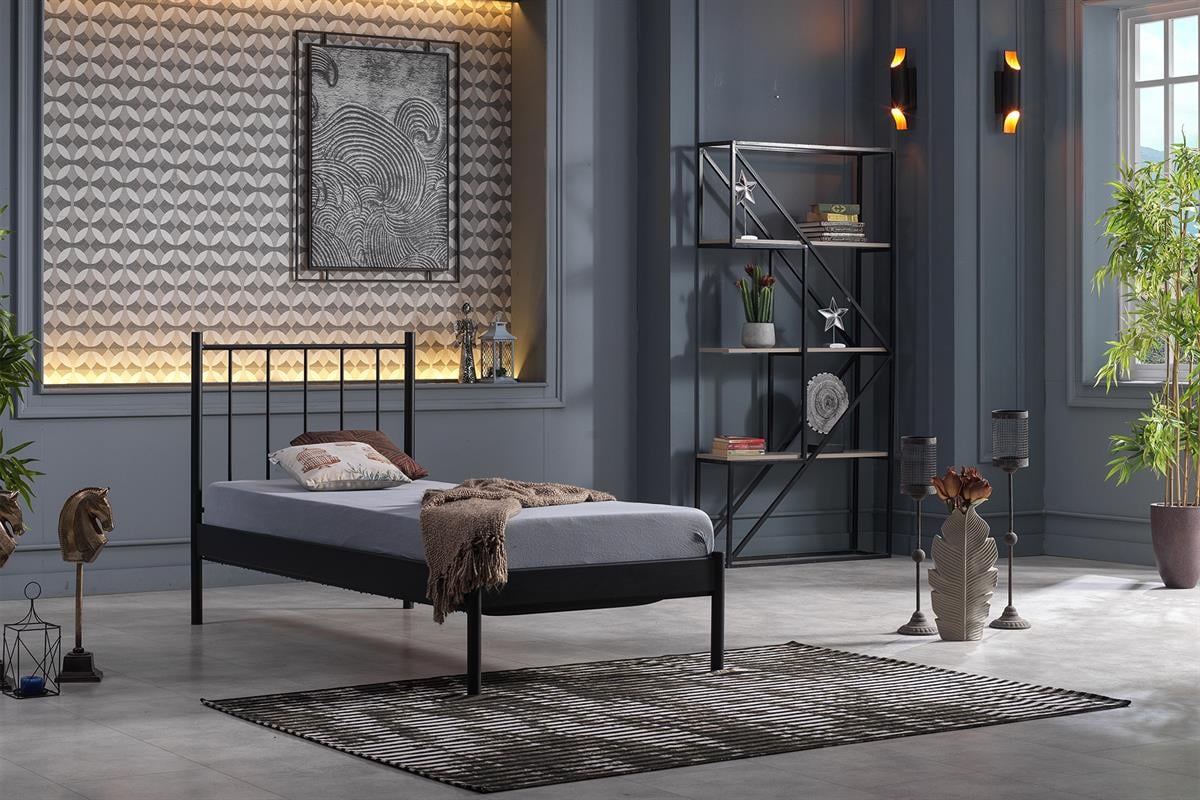 Unimet Falez-ST Tek Kişilik Ferforje Siyah Metal Karyola