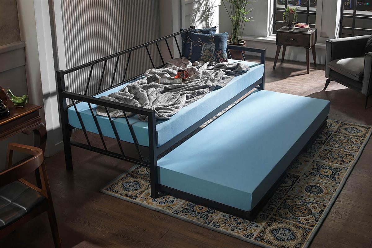 Unimet Glory Yavrulu Daybed-Yataklar Dahil-Çift Tek Kişilik Metal Karyola
