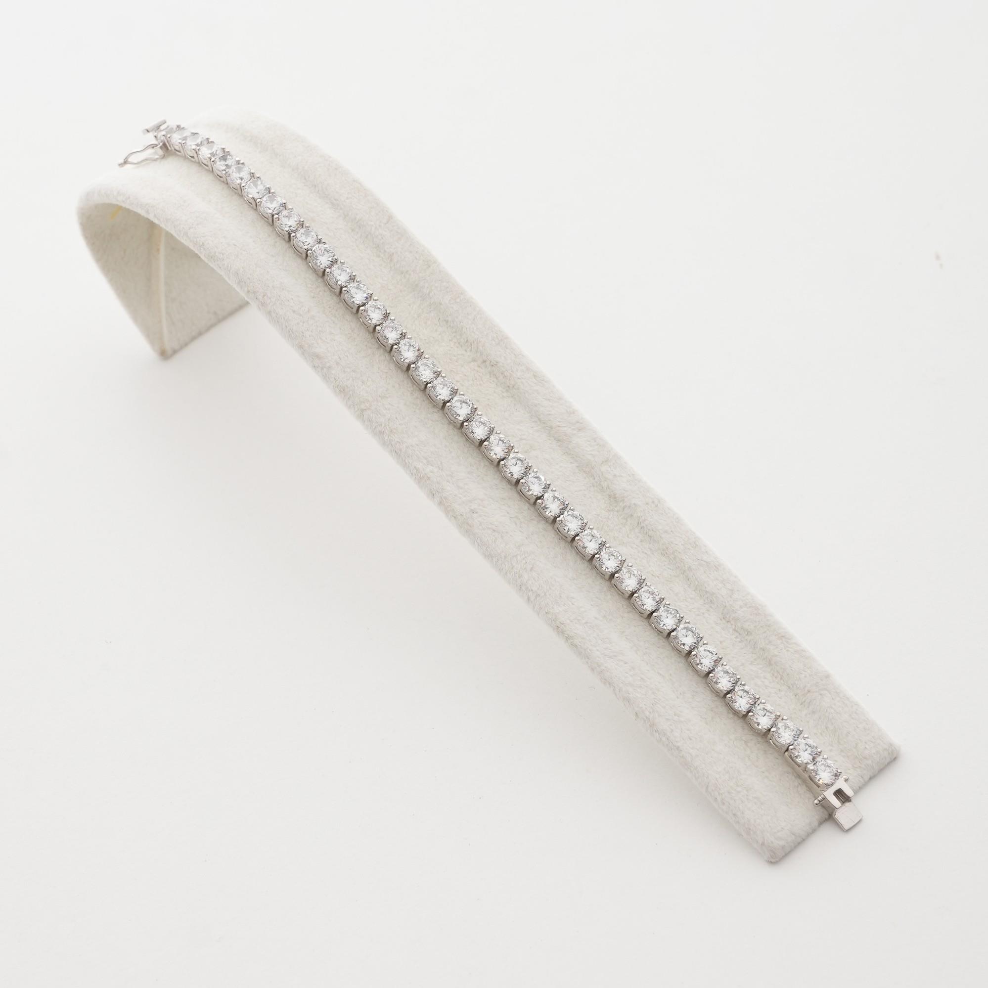4.5mm Taşlı Su Yolu Gümüş Bileklik