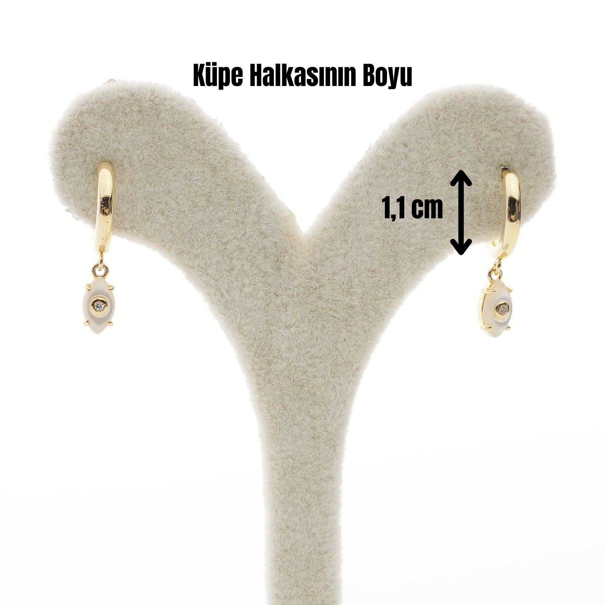 Badem Sedefli Gümüş Küpe