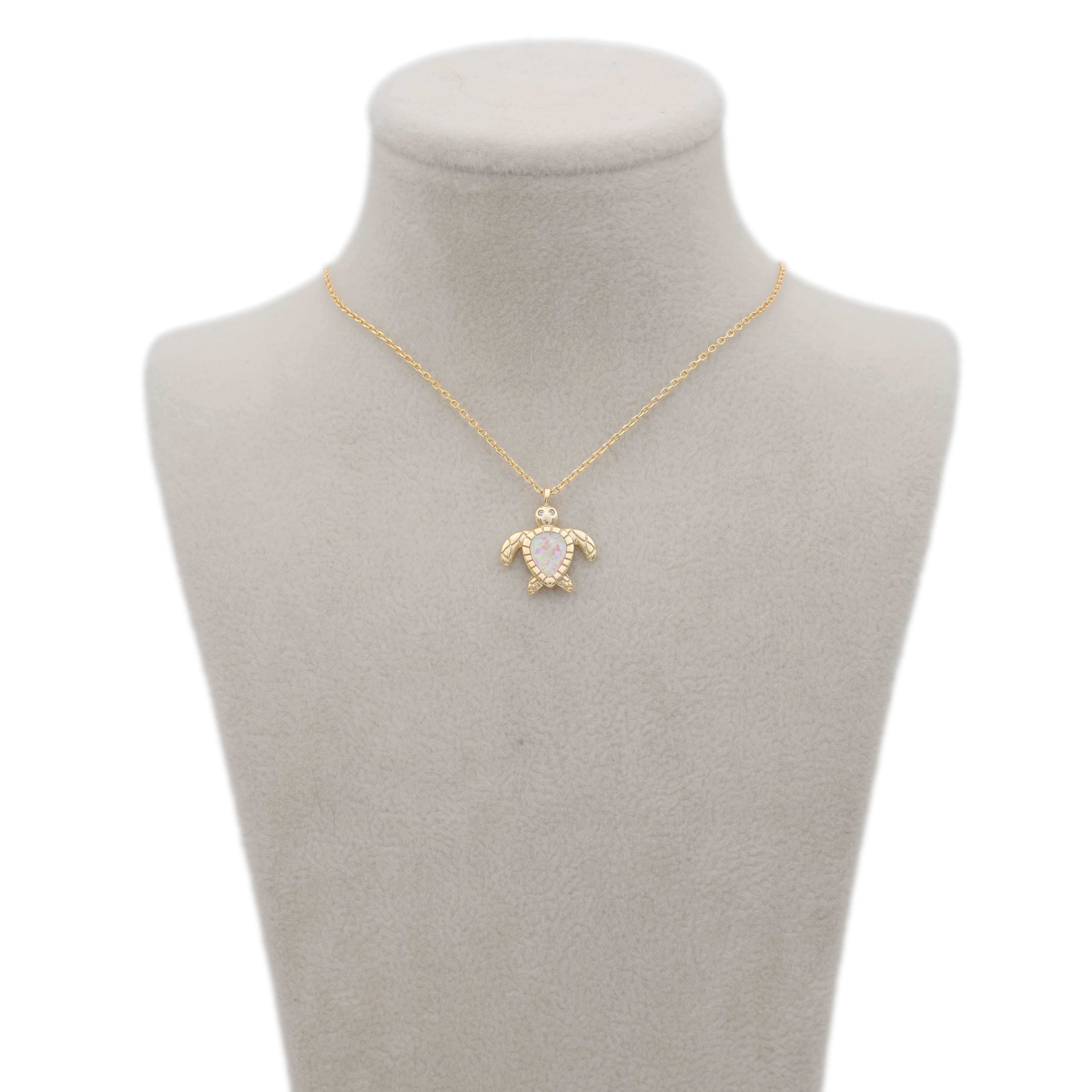 Mini Opal Caretta Gümüş Kolye